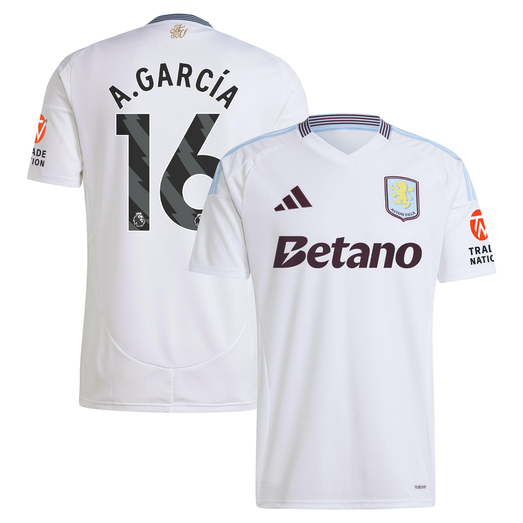 aston villa adidas away shirt 2024-25 with a.garcía 16 printing Collection | Aston Villa Football Kits and Shirts