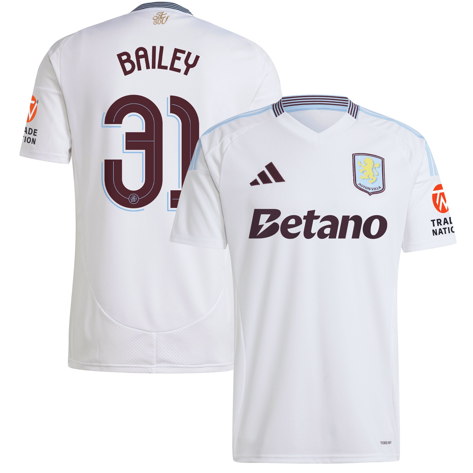 aston villa adidas away shirt 2024-25 with bailey 31 cup printing Collection | Aston Villa Football Kits and Shirts