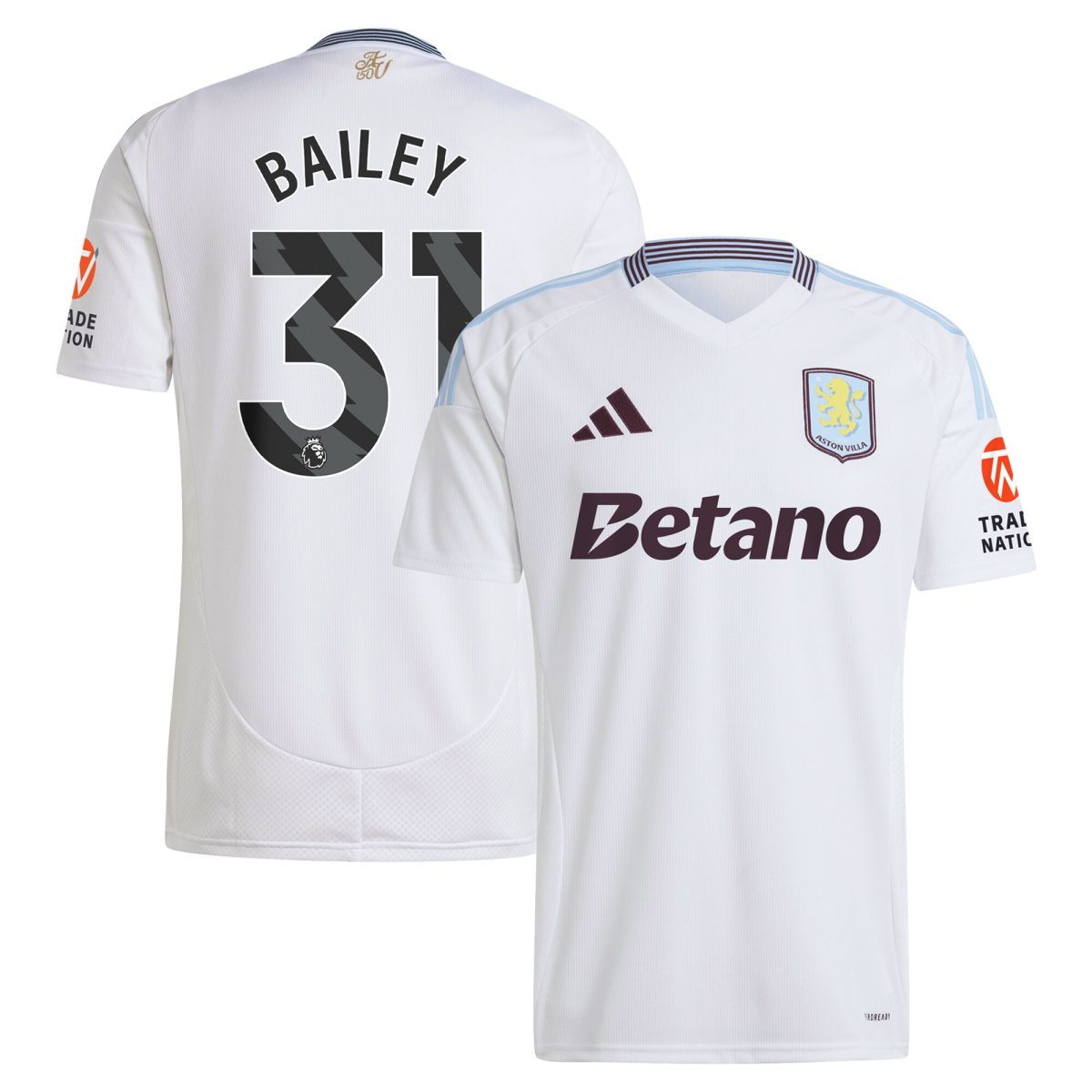 aston villa adidas away shirt 2024-25 with bailey 31 printing Collection | Aston Villa Football Kits and Shirts
