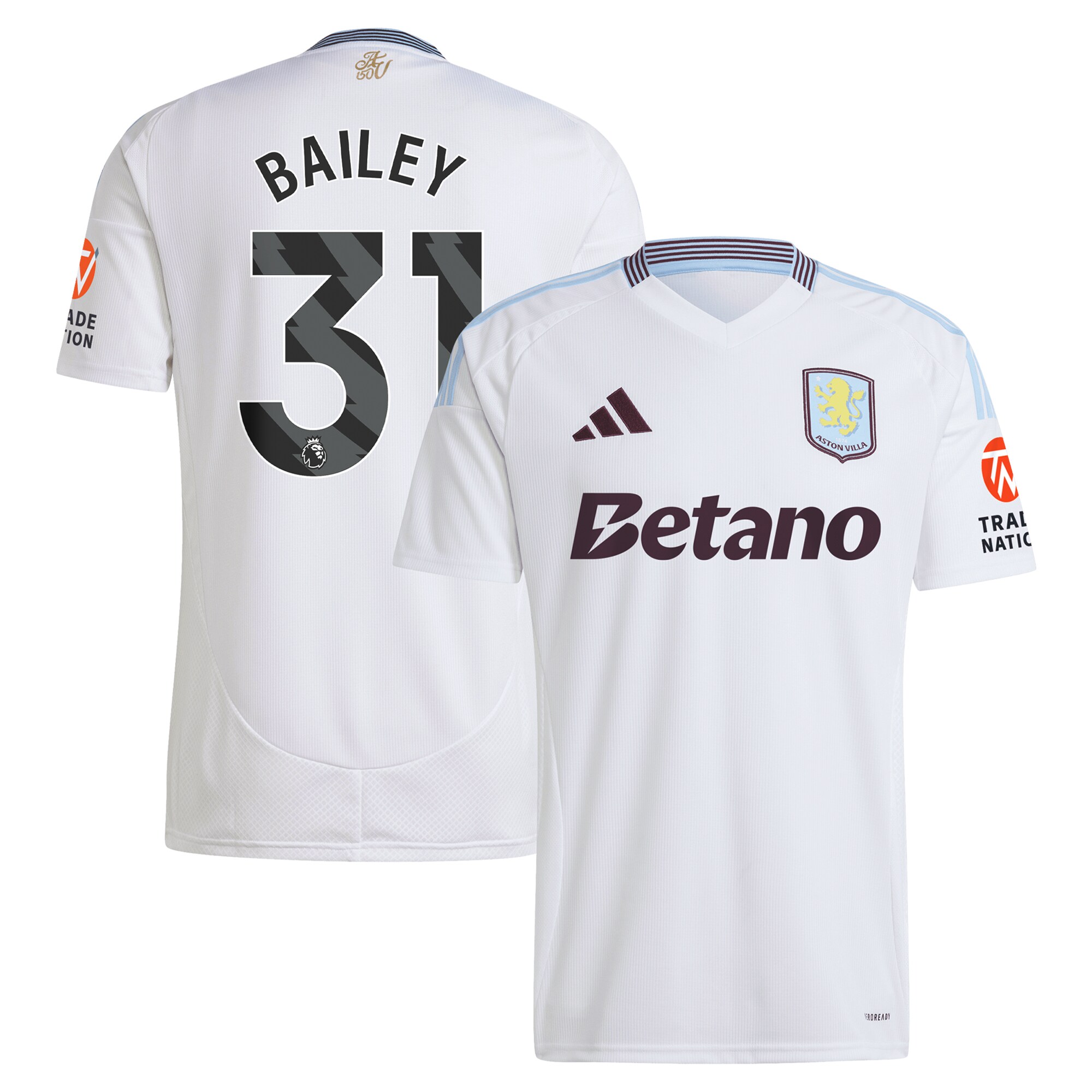 aston villa adidas away shirt 2024-25 with bailey 31 printing Collection | Aston Villa Football Kits and Shirts