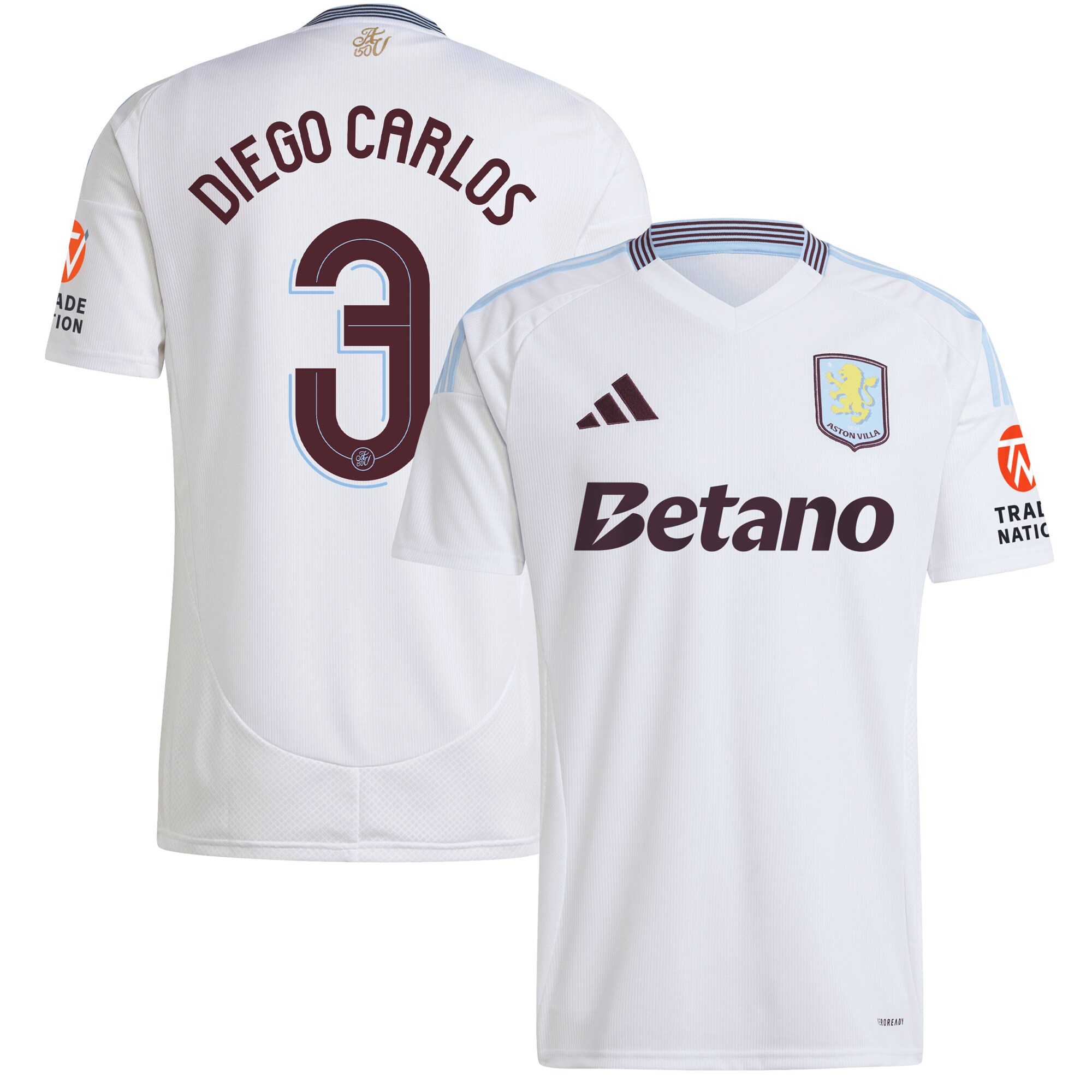 aston villa adidas away shirt 2024-25 with diego carlos 3 cup printing Collection | Aston Villa Football Kits and Shirts