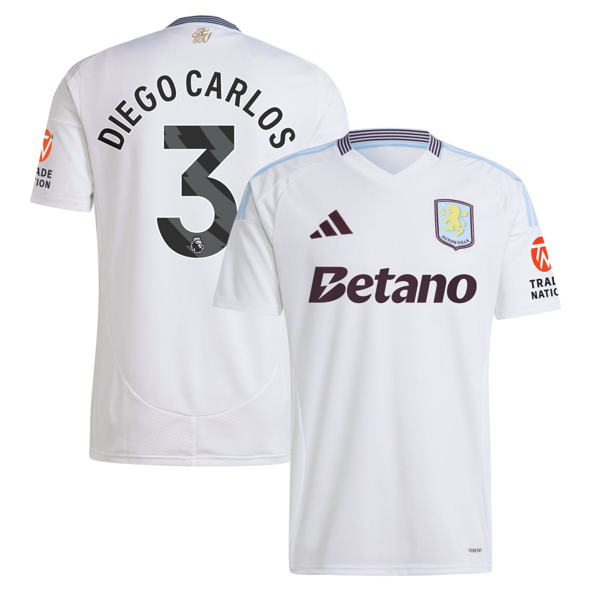 aston villa adidas away shirt 2024-25 with diego carlos 3 printing Collection | Aston Villa Football Kits and Shirts