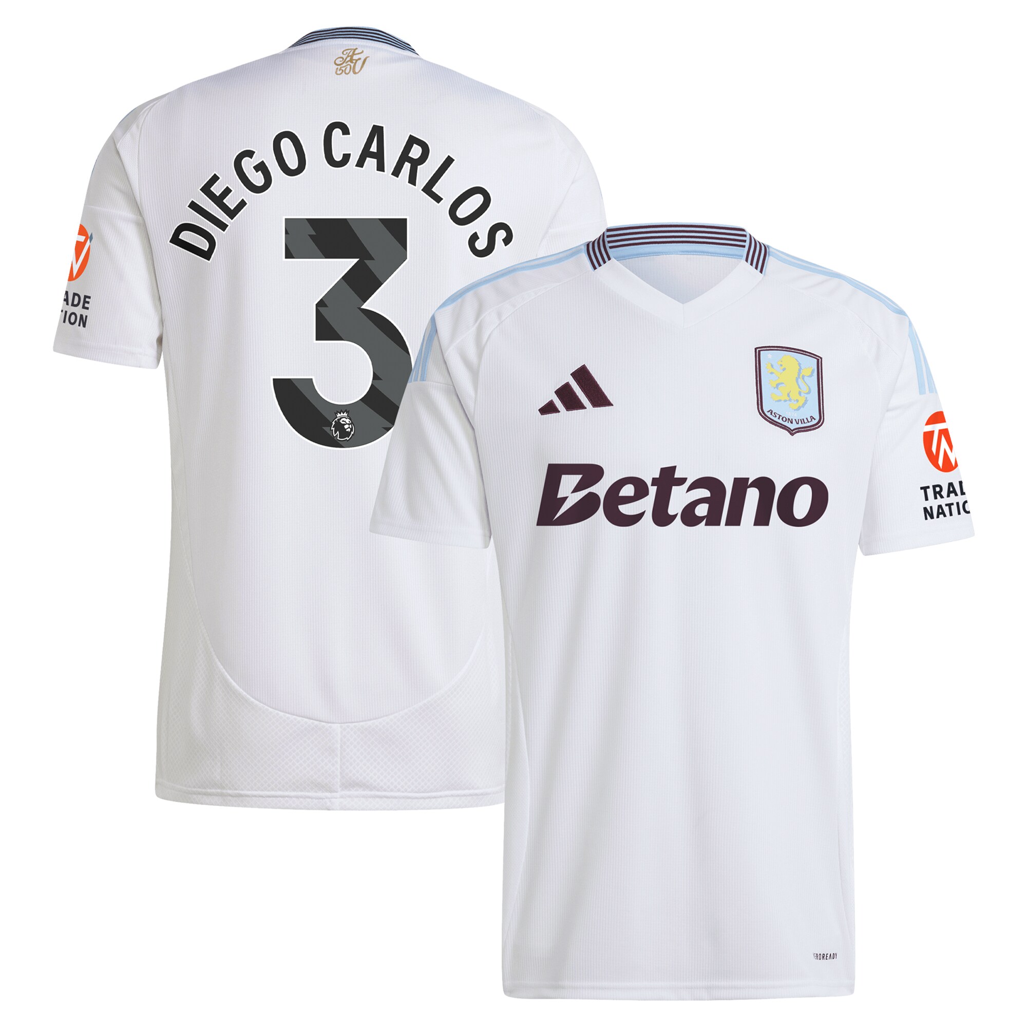 aston villa adidas away shirt 2024-25 with diego carlos 3 printing Collection | Aston Villa Football Kits and Shirts