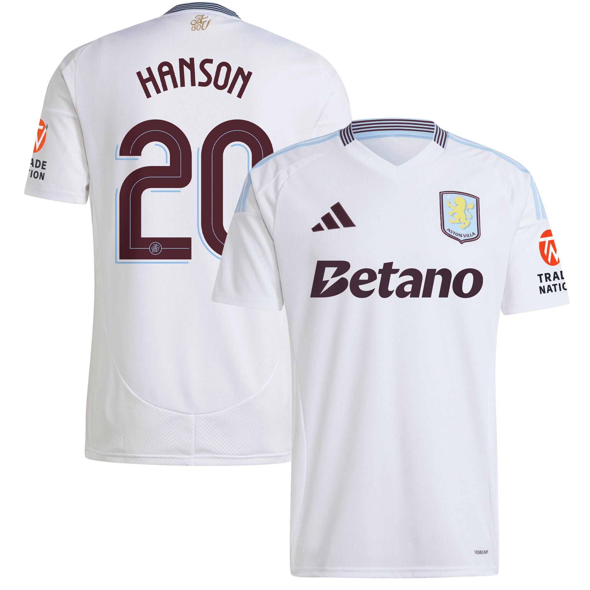 aston villa adidas away shirt 2024-25 with hanson 20 cup printing Collection | Aston Villa Football Kits and Shirts