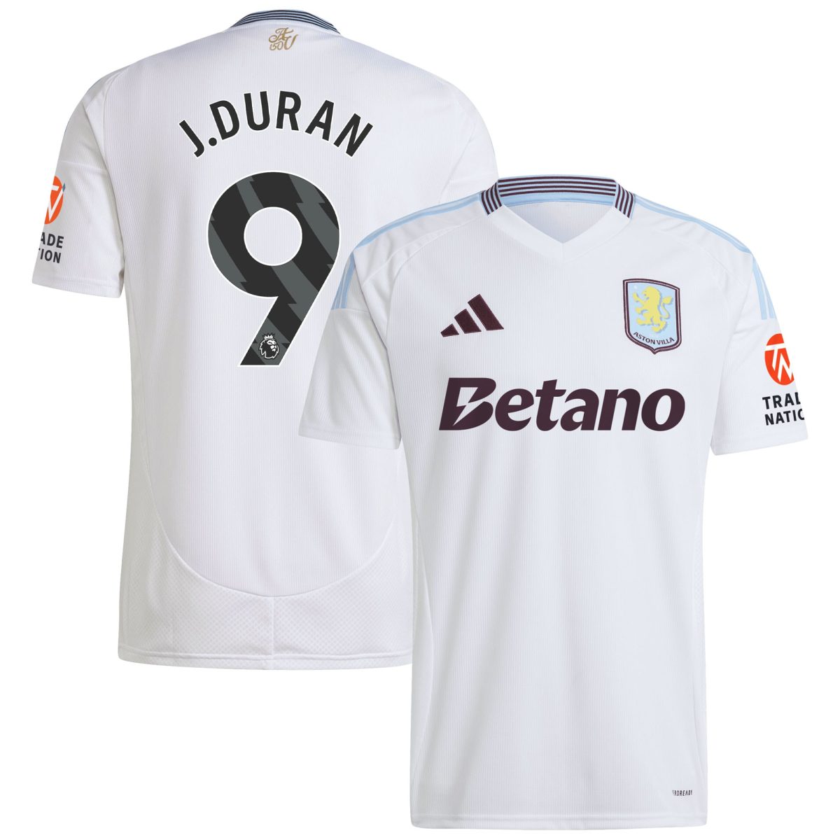 aston villa adidas away shirt 2024-25 with j.duran 9 printing Collection | Aston Villa Football Kits and Shirts