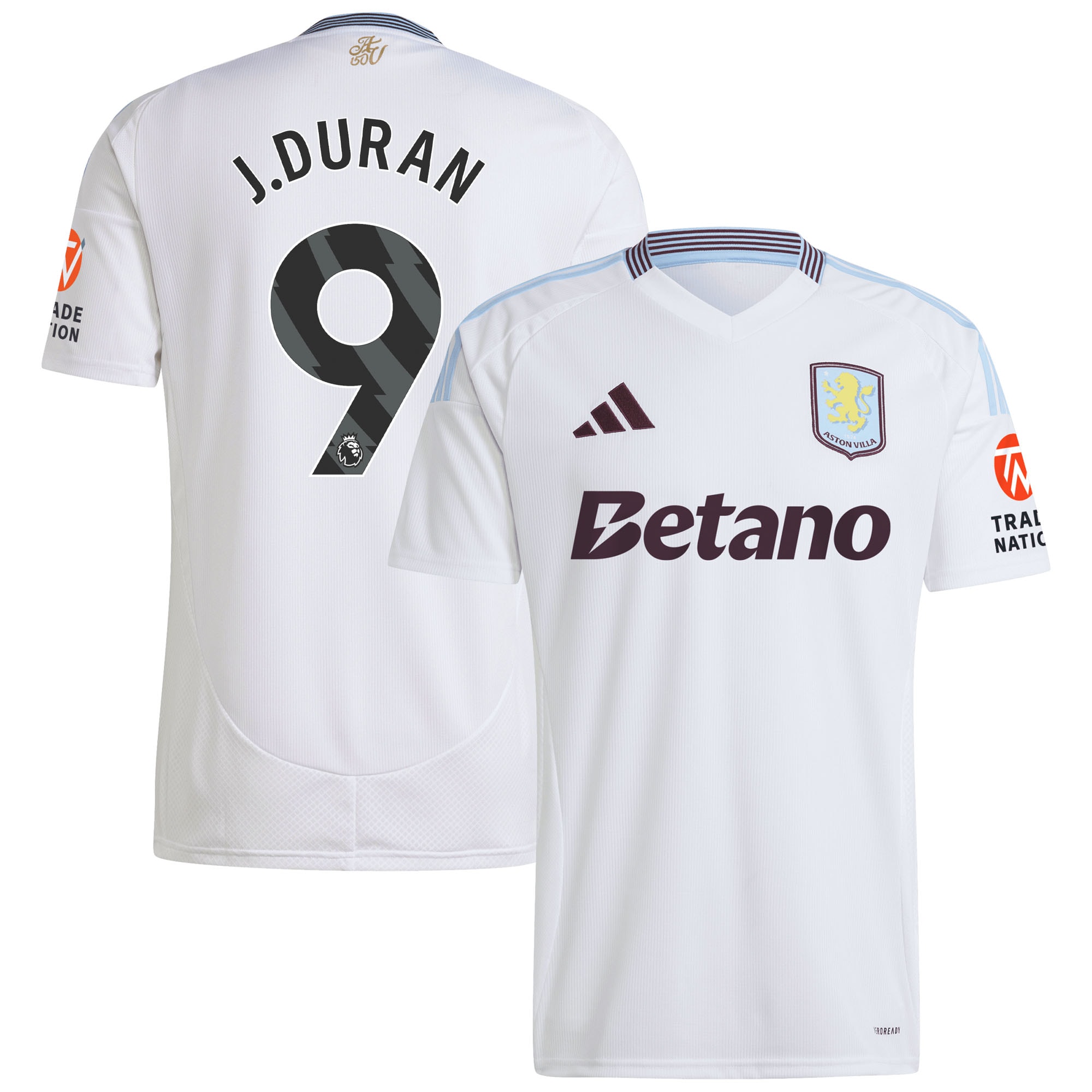 aston villa adidas away shirt 2024-25 with j.duran 9 printing Collection | Aston Villa Football Kits and Shirts