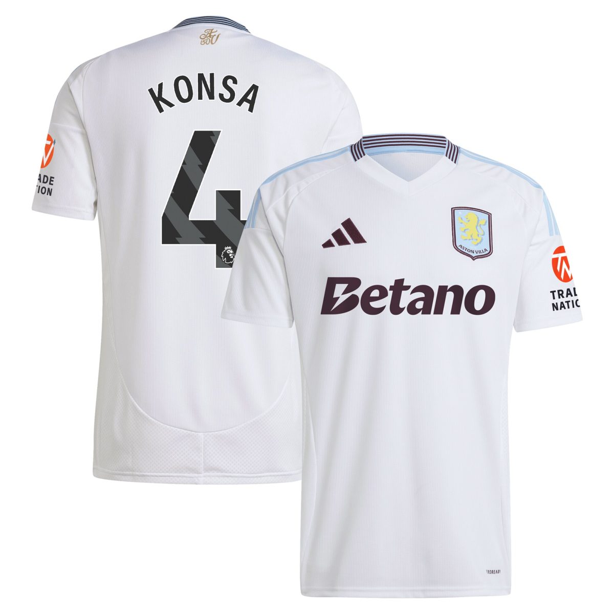 aston villa adidas away shirt 2024-25 with konsa 4 printing Collection | Aston Villa Football Kits and Shirts