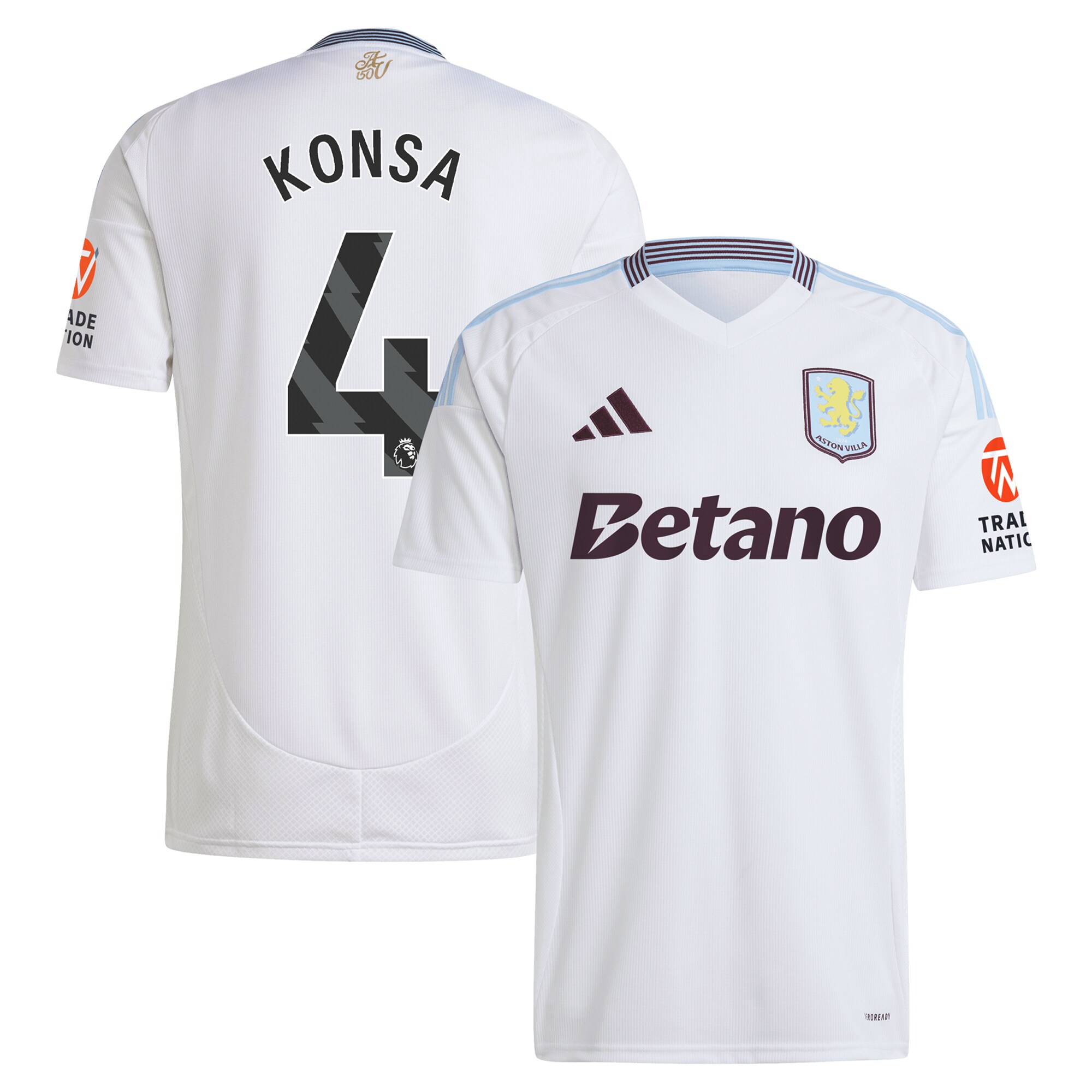 aston villa adidas away shirt 2024-25 with konsa 4 printing Collection | Aston Villa Football Kits and Shirts