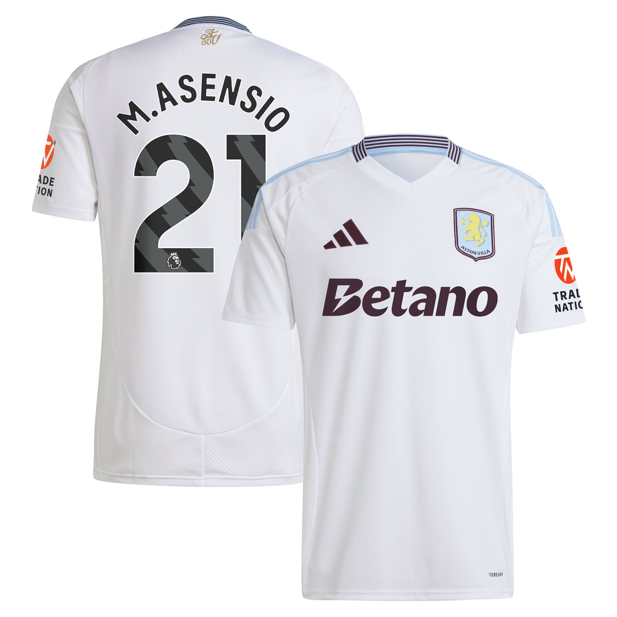 aston villa adidas away shirt 2024-25 with m.asensio 21 printing Collection | Aston Villa Football Kits and Shirts