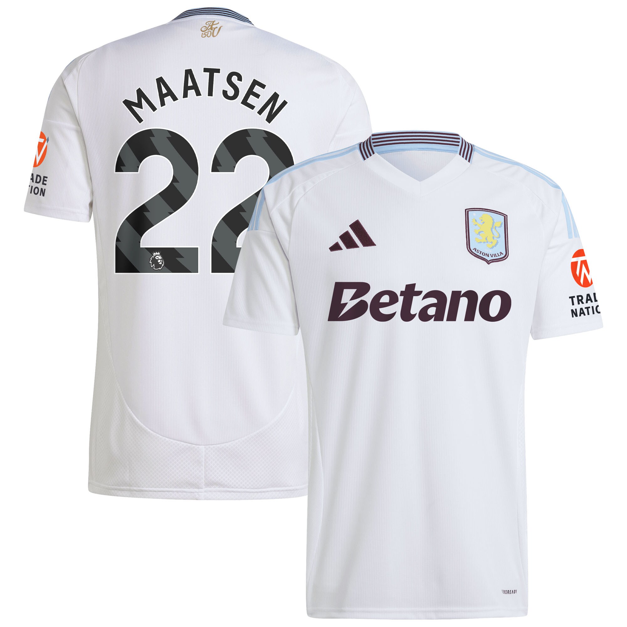 aston villa adidas away shirt 2024-25 with maatsen 22 printing Collection | Aston Villa Football Kits and Shirts