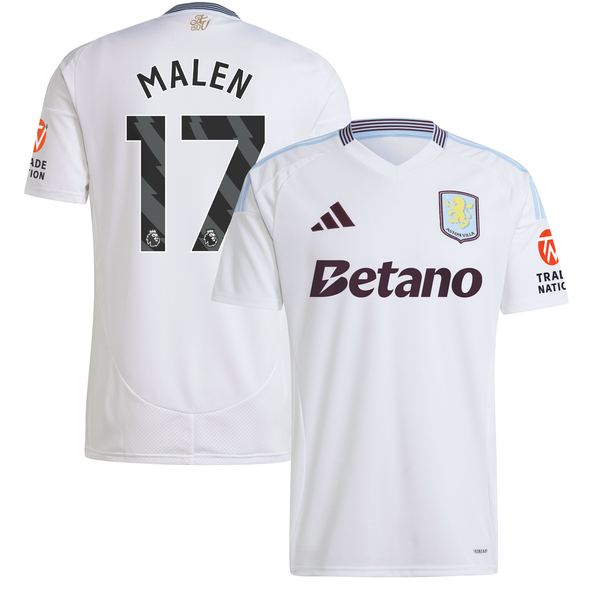 aston villa adidas away shirt 2024-25 with malen 17 printing Collection | Aston Villa Football Kits and Shirts