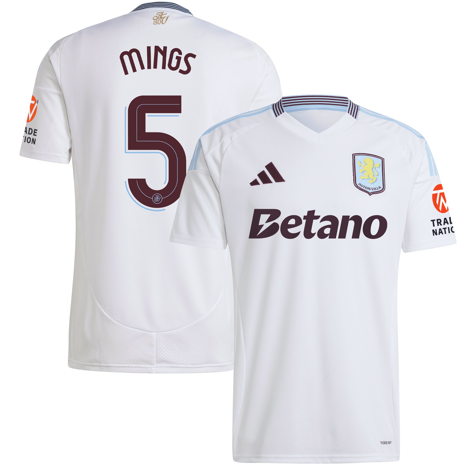 aston villa adidas away shirt 2024-25 with mings 5 cup printing Collection | Aston Villa Football Kits and Shirts