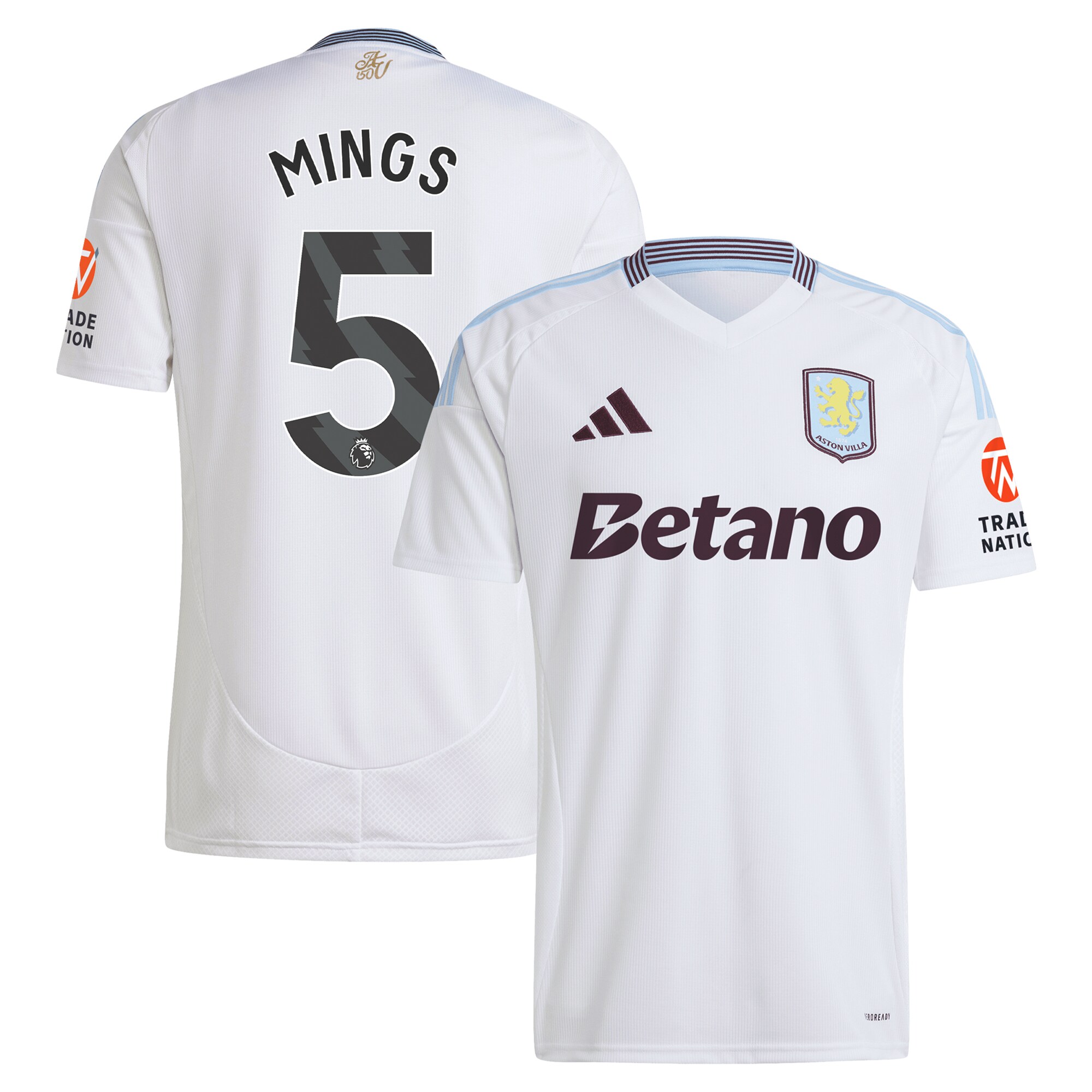 aston villa adidas away shirt 2024-25 with mings 5 printing Collection | Aston Villa Football Kits and Shirts