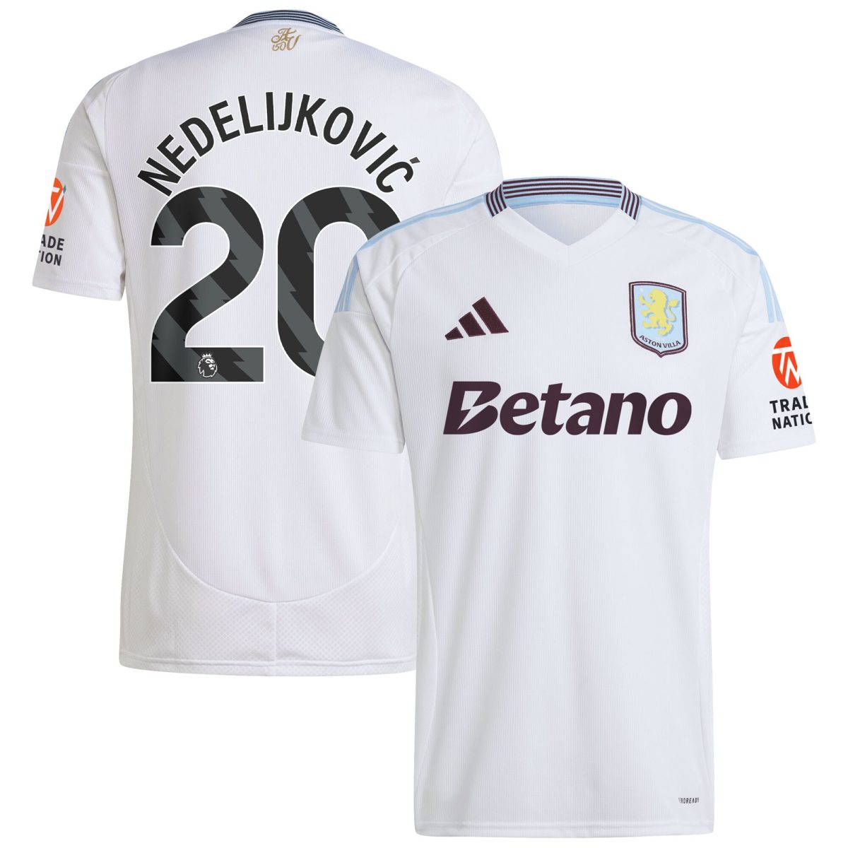 aston villa adidas away shirt 2024-25 with nedeljković 20 printing Collection | Aston Villa Football Kits and Shirts