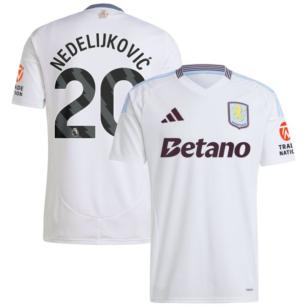 aston villa adidas away shirt 2024-25 with nedeljković 20 printing Collection | Aston Villa Football Kits and Shirts
