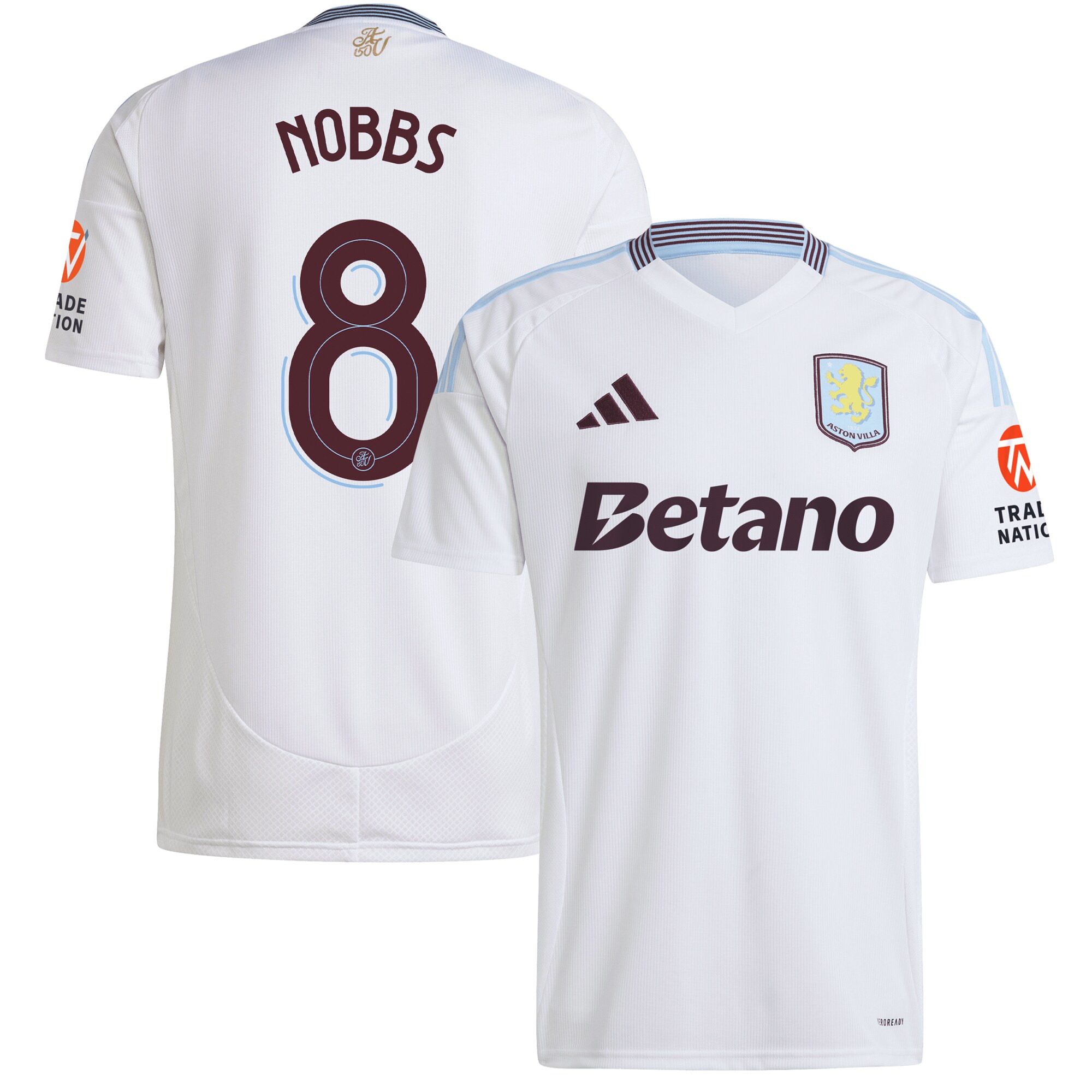 aston villa adidas away shirt 2024-25 with nobbs 8 cup printing Collection | Aston Villa Football Kits and Shirts