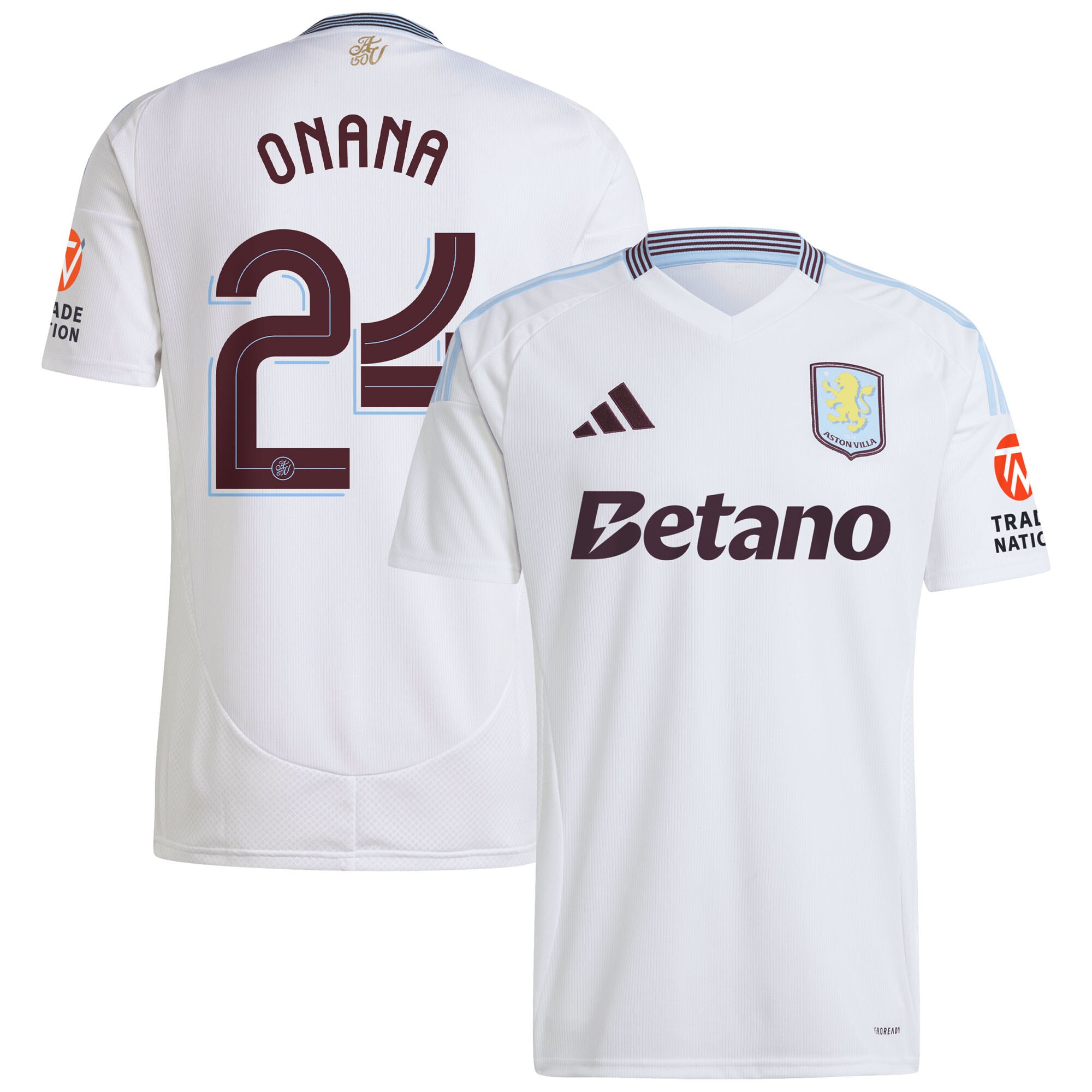 aston villa adidas away shirt 2024-25 with onana 24 cup printing Collection | Aston Villa Football Kits and Shirts