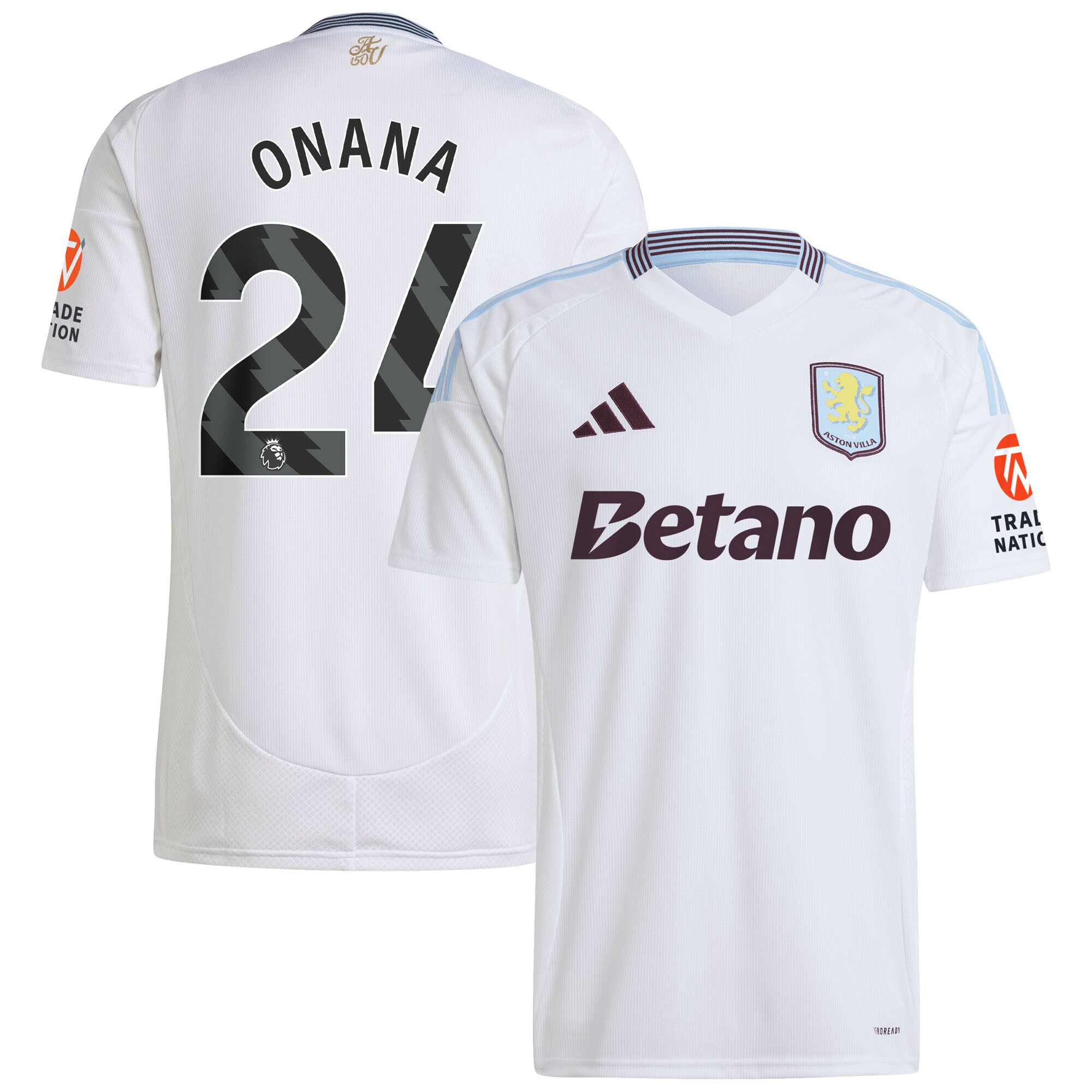 aston villa adidas away shirt 2024-25 with onana 24 printing Collection | Aston Villa Football Kits and Shirts