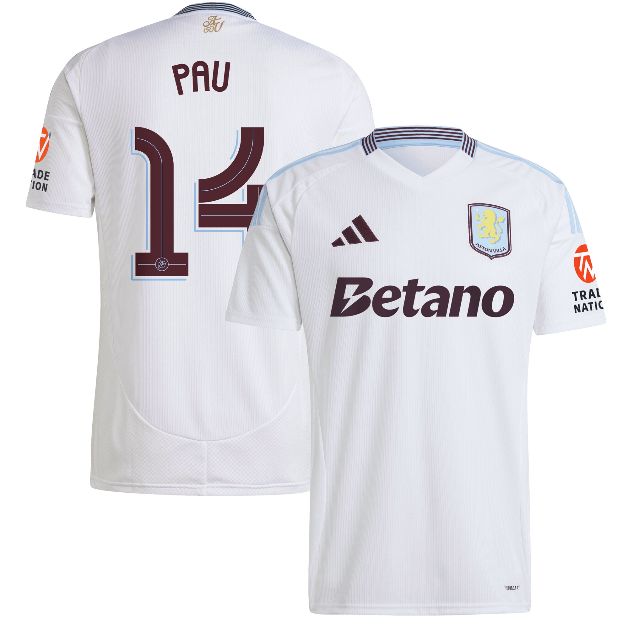 aston villa adidas away shirt 2024-25 with pau 14 cup printing Collection | Aston Villa Football Kits and Shirts