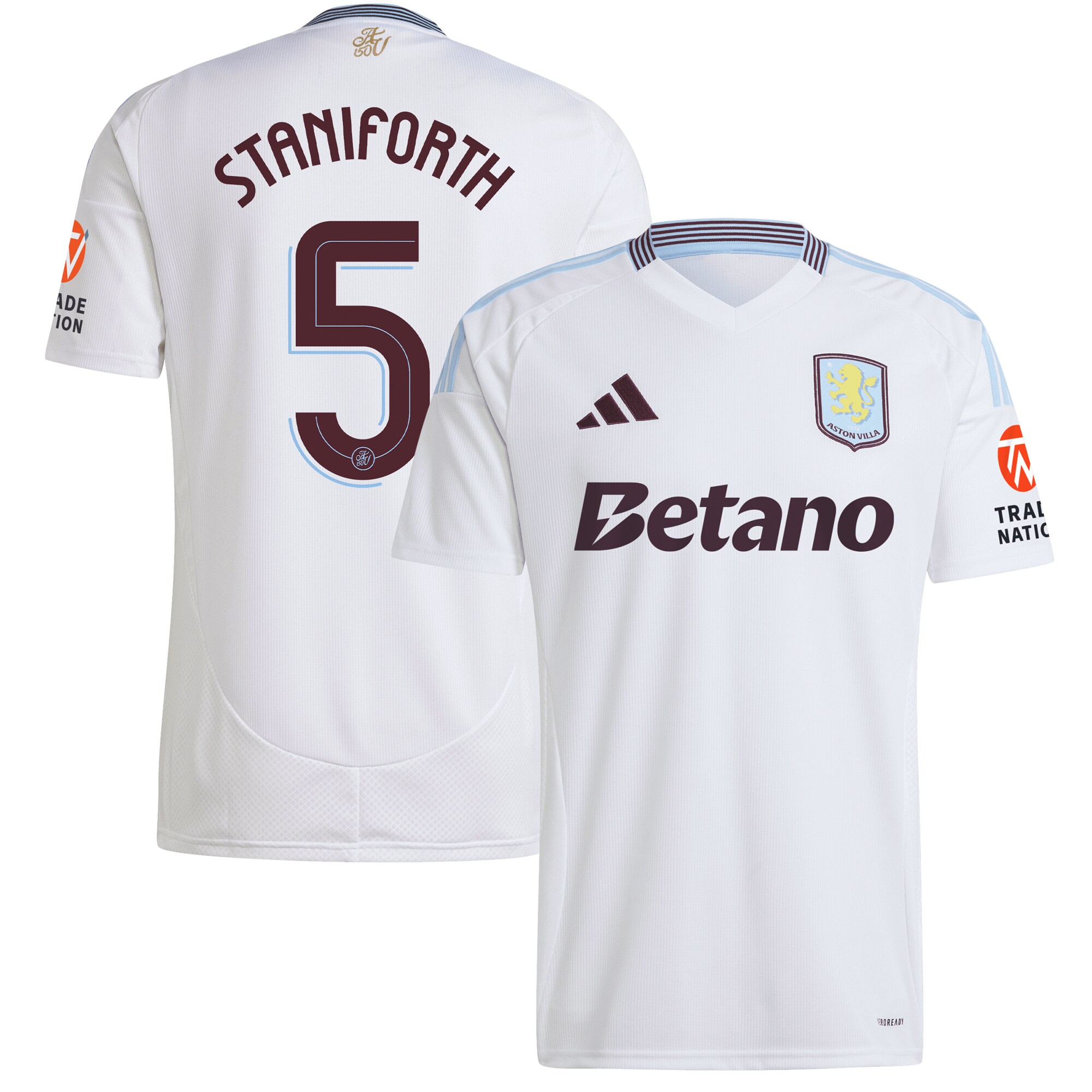 aston villa adidas away shirt 2024-25 with staniforth 5 cup printing Collection | Aston Villa Football Kits and Shirts
