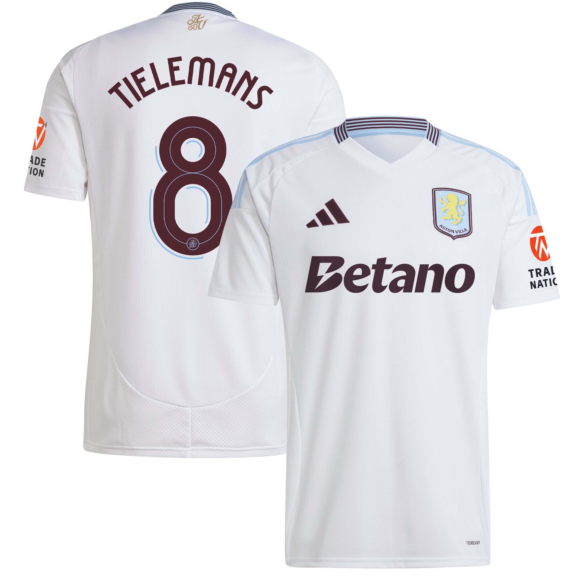 aston villa adidas away shirt 2024-25 with tielemans 8 cup printing Collection | Aston Villa Football Kits and Shirts