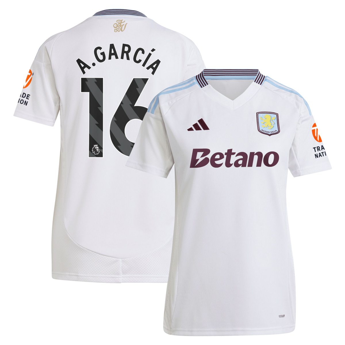 aston villa adidas away shirt 2024-25 – womens with a.garcía 16 printing Collection | Aston Villa Football Kits and Shirts