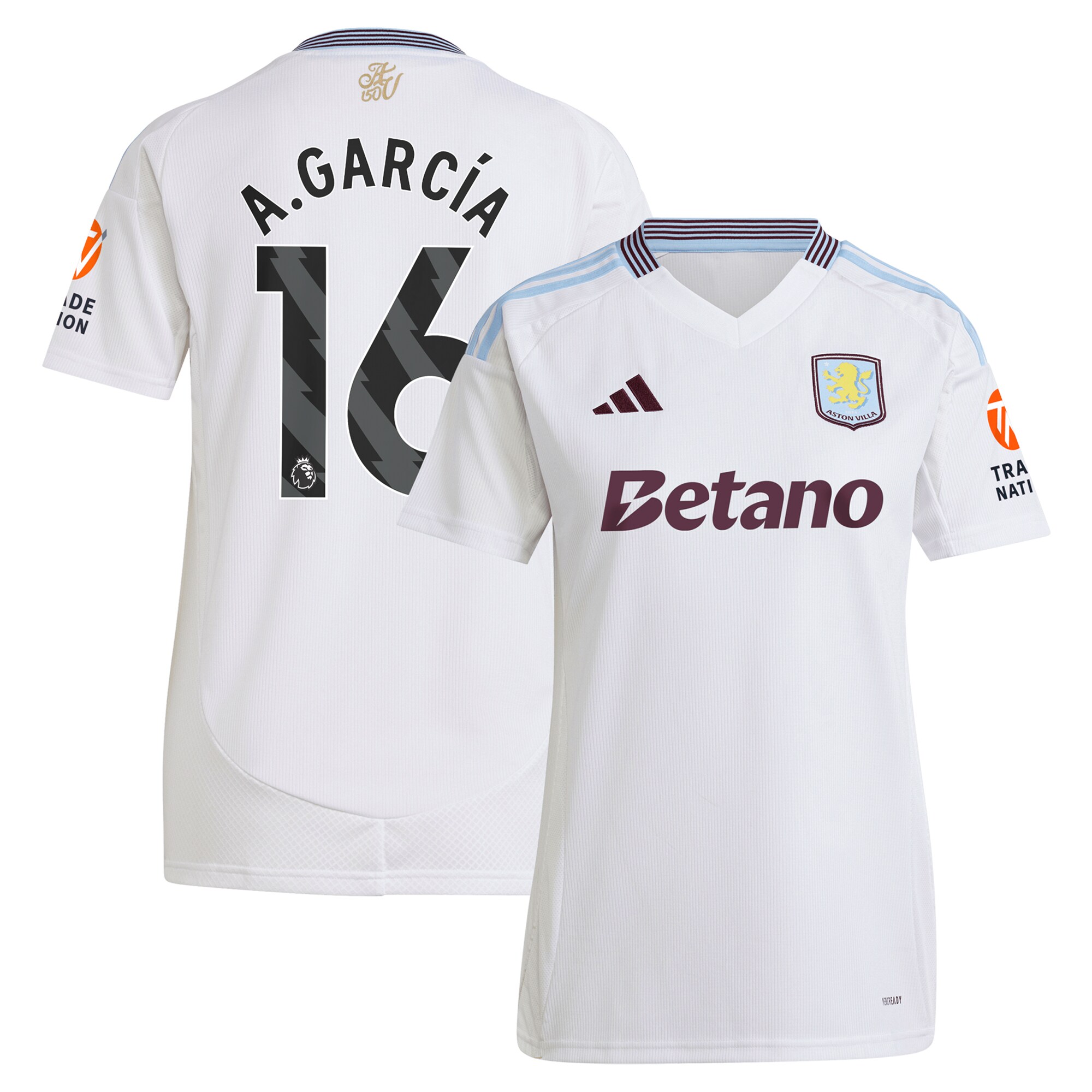 aston villa adidas away shirt 2024-25 – womens with a.garcía 16 printing Collection | Aston Villa Football Kits and Shirts