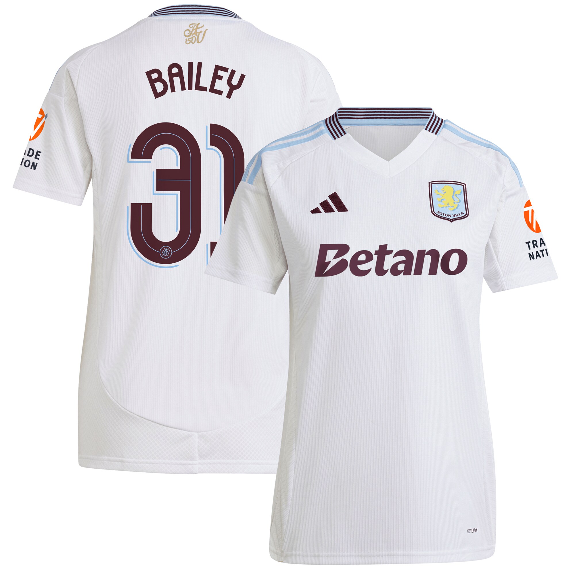 aston villa adidas away shirt 2024-25 – womens with bailey 31 cup printing Collection | Aston Villa Football Kits and Shirts