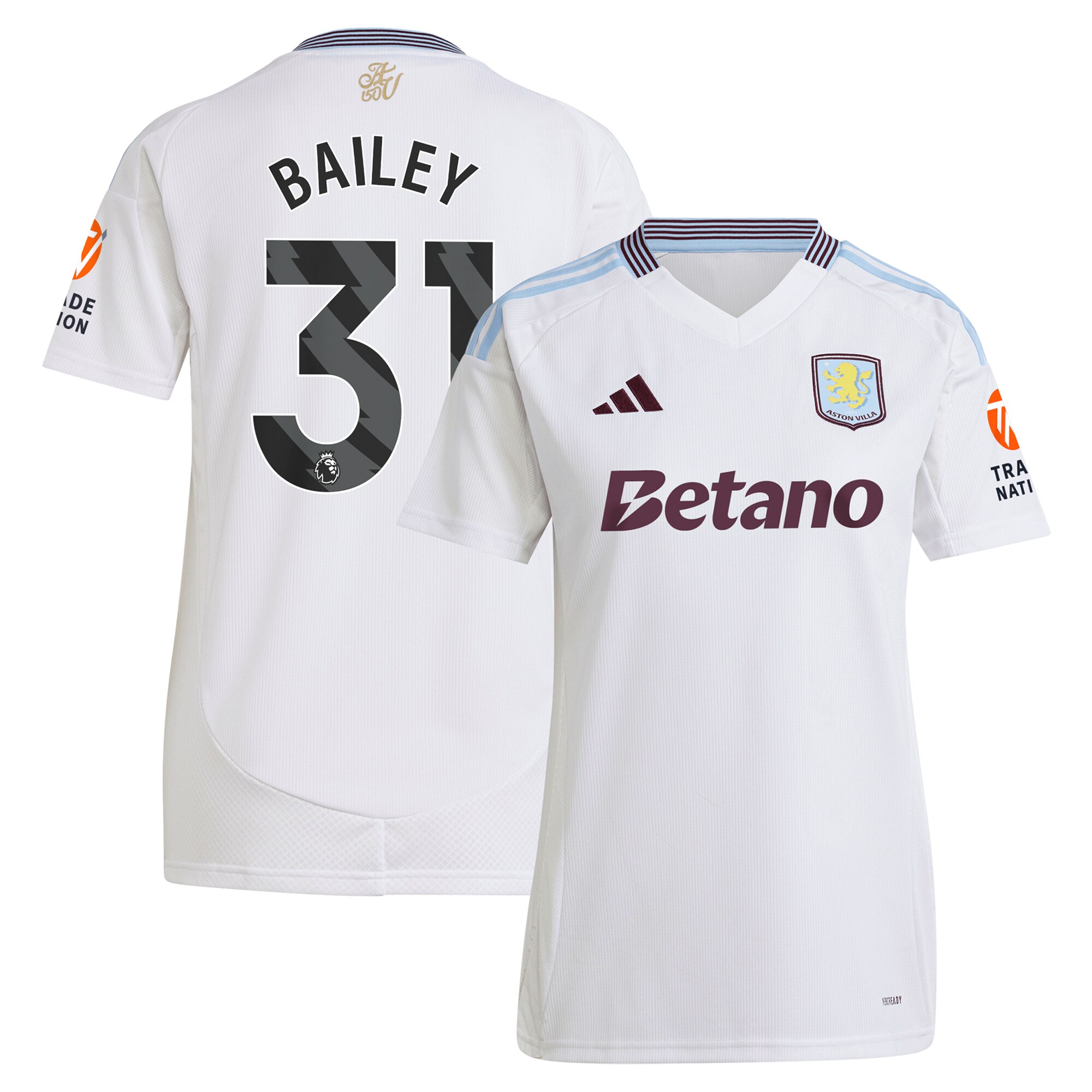 aston villa adidas away shirt 2024-25 – womens with bailey 31 printing Collection | Aston Villa Football Kits and Shirts