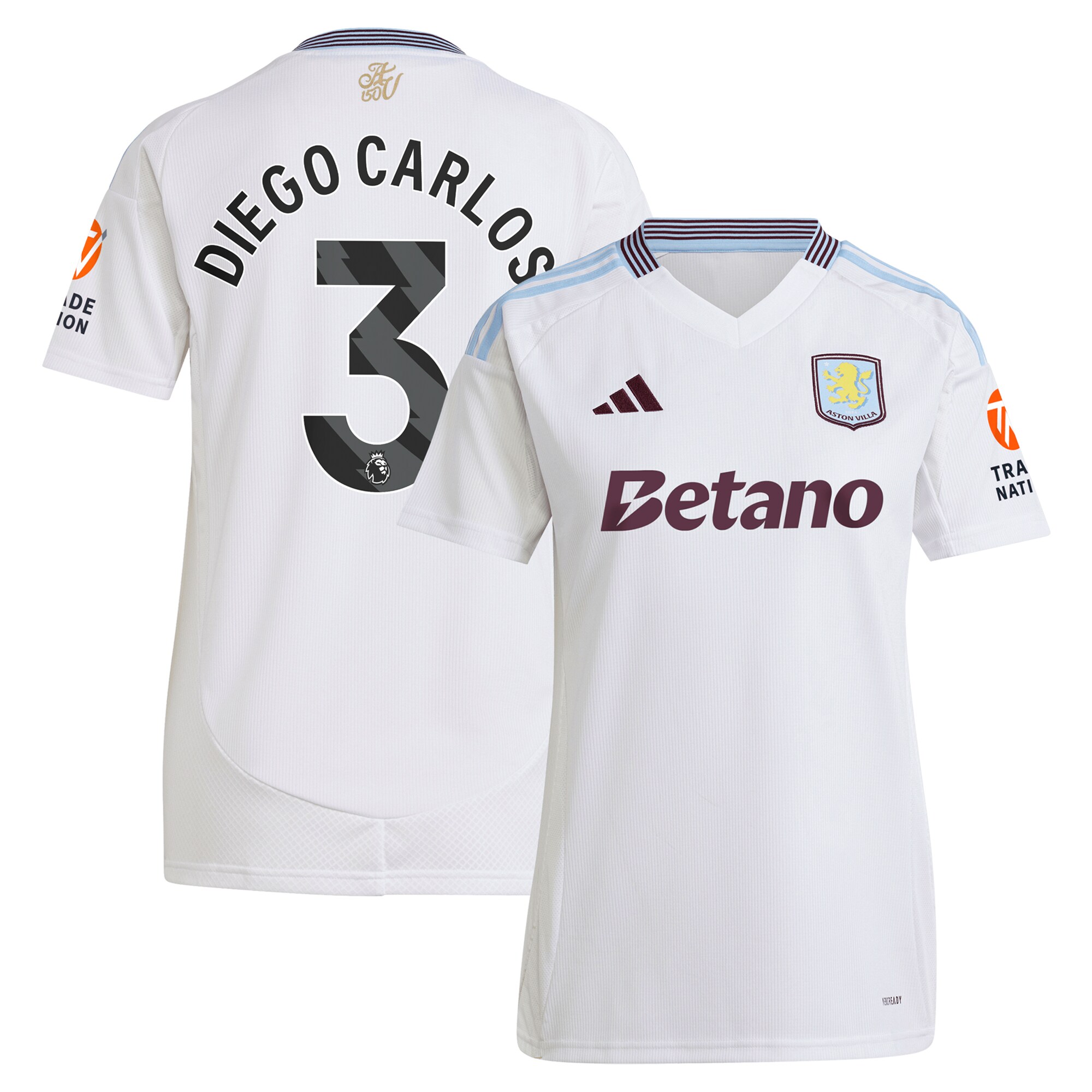 aston villa adidas away shirt 2024-25 – womens with diego carlos 3 printing Collection | Aston Villa Football Kits and Shirts