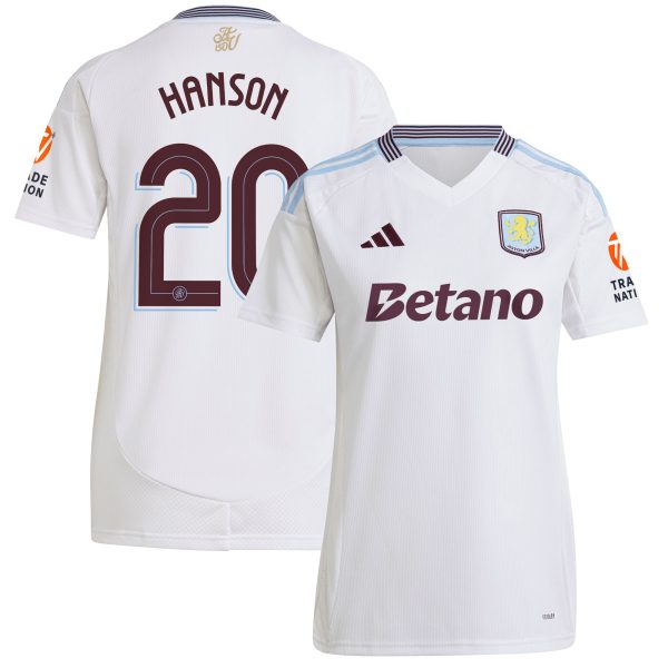 aston villa adidas away shirt 2024-25 – womens with hanson 20 cup printing Collection | Aston Villa Football Kits and Shirts