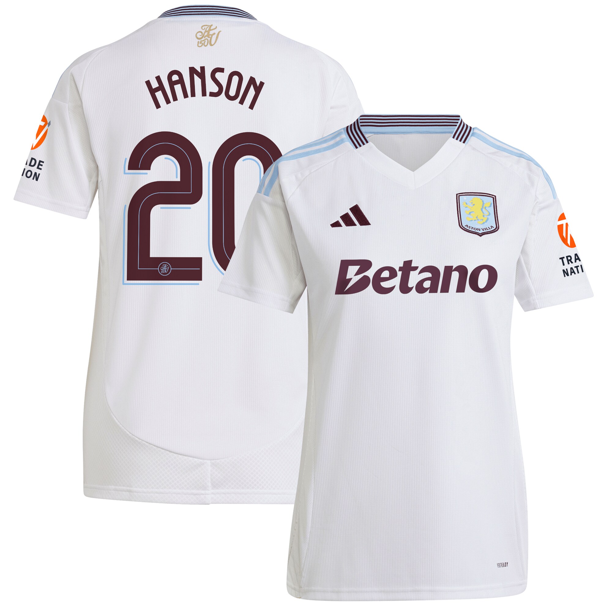aston villa adidas away shirt 2024-25 – womens with hanson 20 cup printing Collection | Aston Villa Football Kits and Shirts