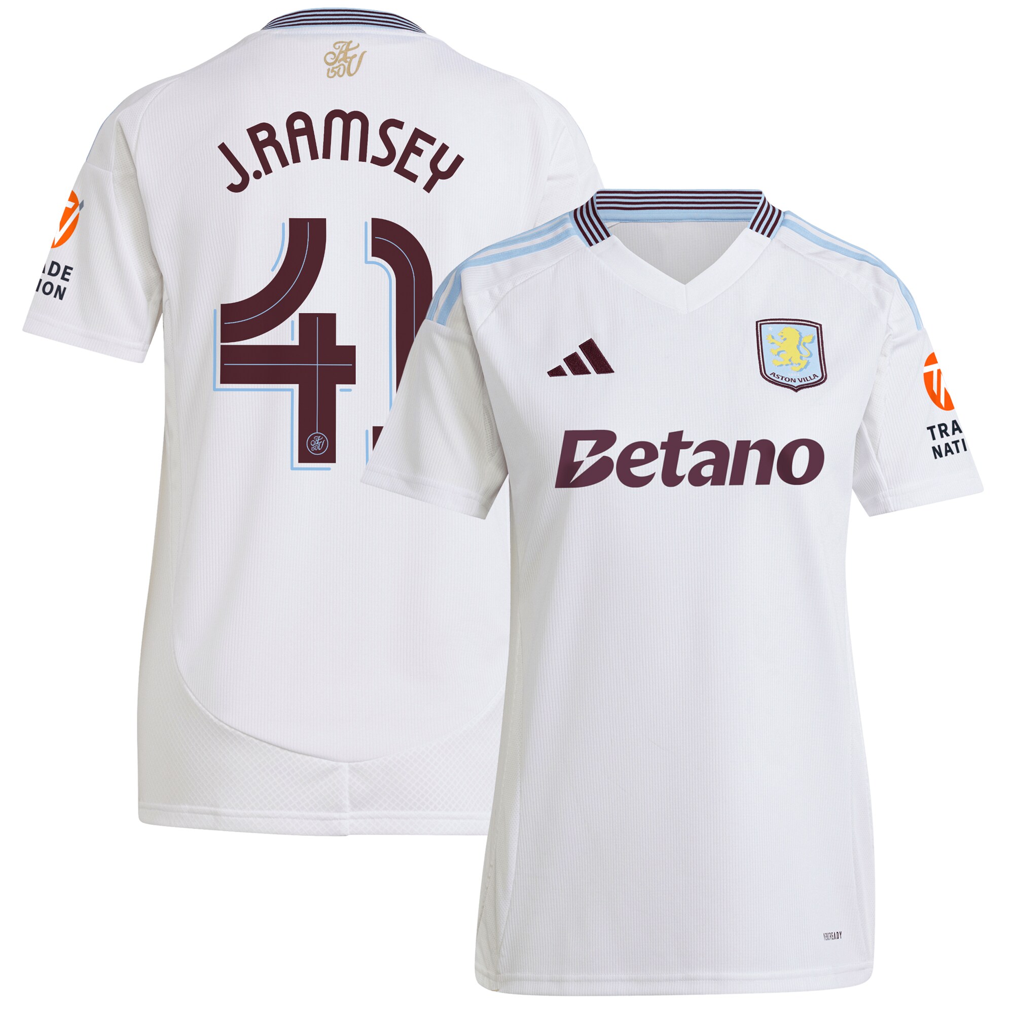 aston villa adidas away shirt 2024-25 – womens with j. ramsey 41 cup printing Collection | Aston Villa Football Kits and Shirts