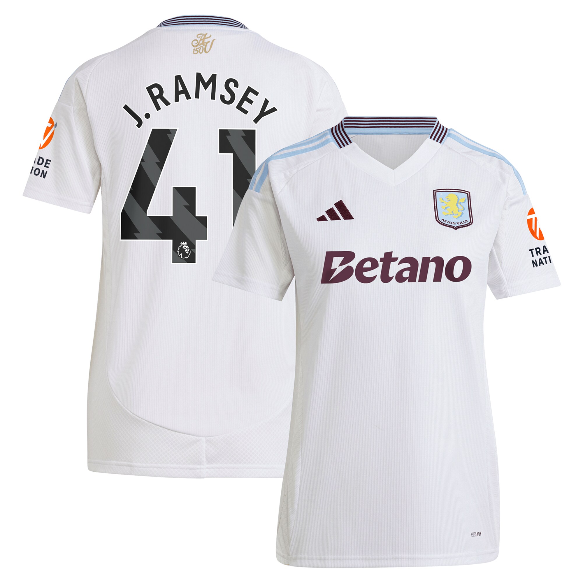 aston villa adidas away shirt 2024-25 – womens with j. ramsey 41 printing Collection | Aston Villa Football Kits and Shirts