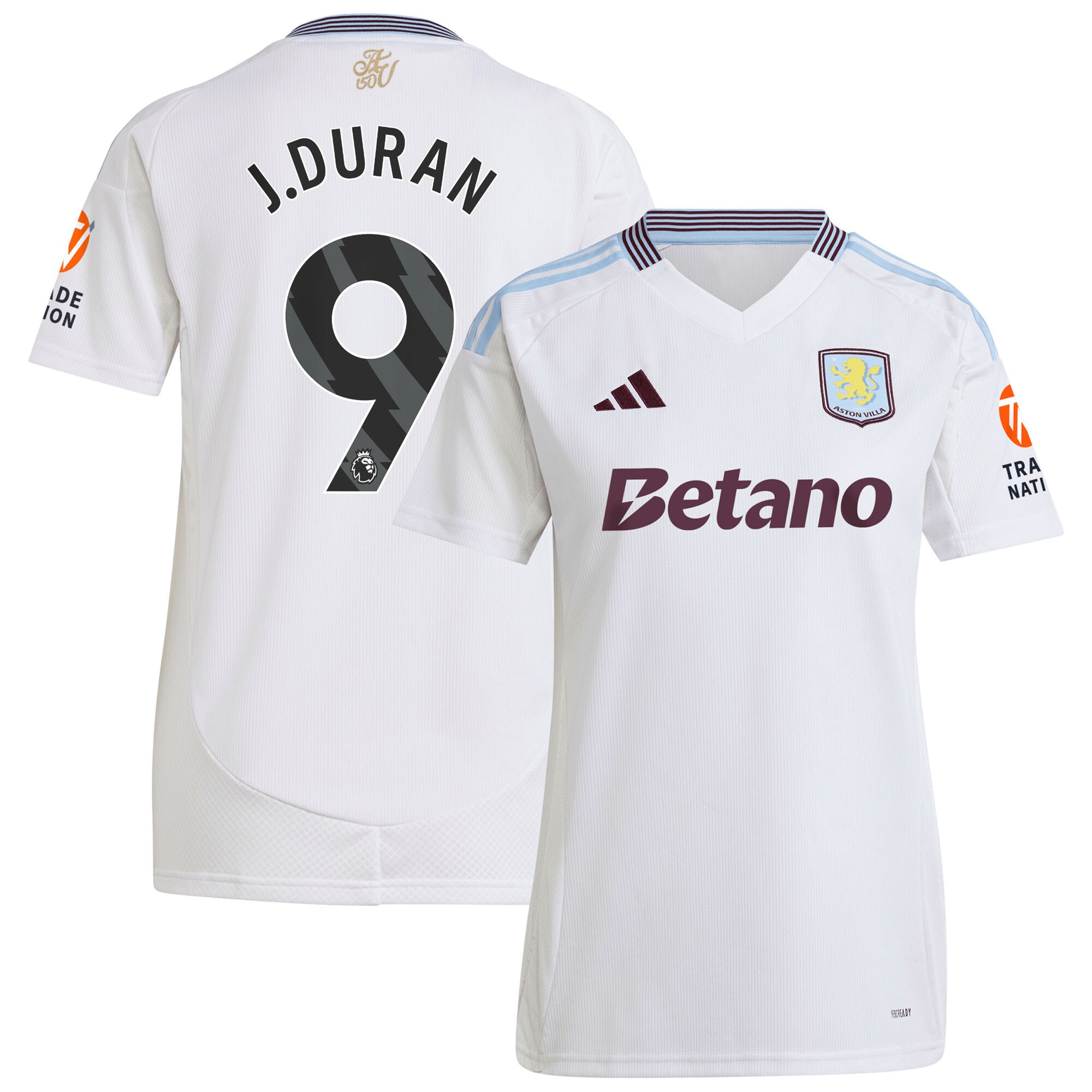 aston villa adidas away shirt 2024-25 – womens with j.duran 9 printing Collection | Aston Villa Football Kits and Shirts