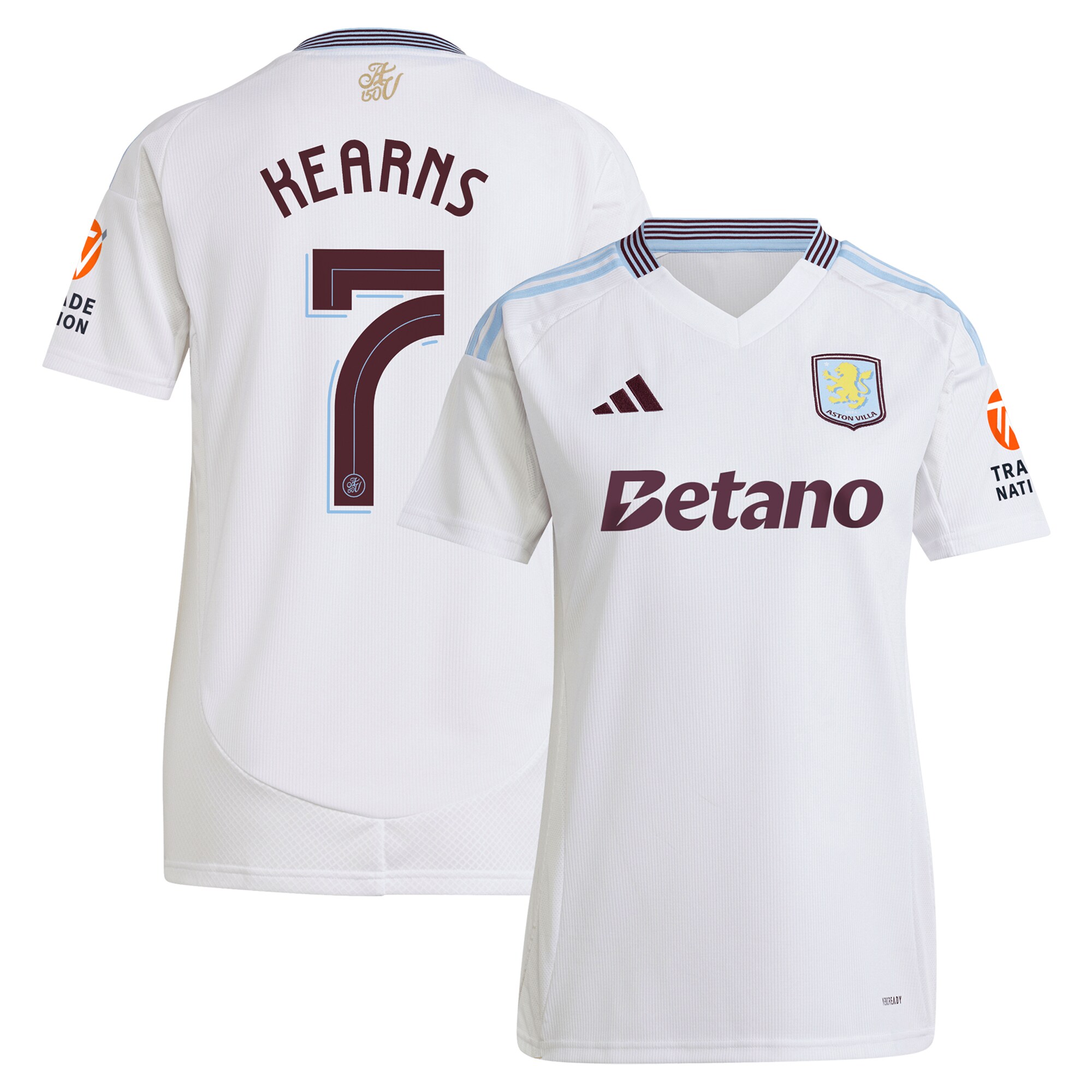 aston villa adidas away shirt 2024-25 – womens with kearns 7 cup printing Collection | Aston Villa Football Kits and Shirts