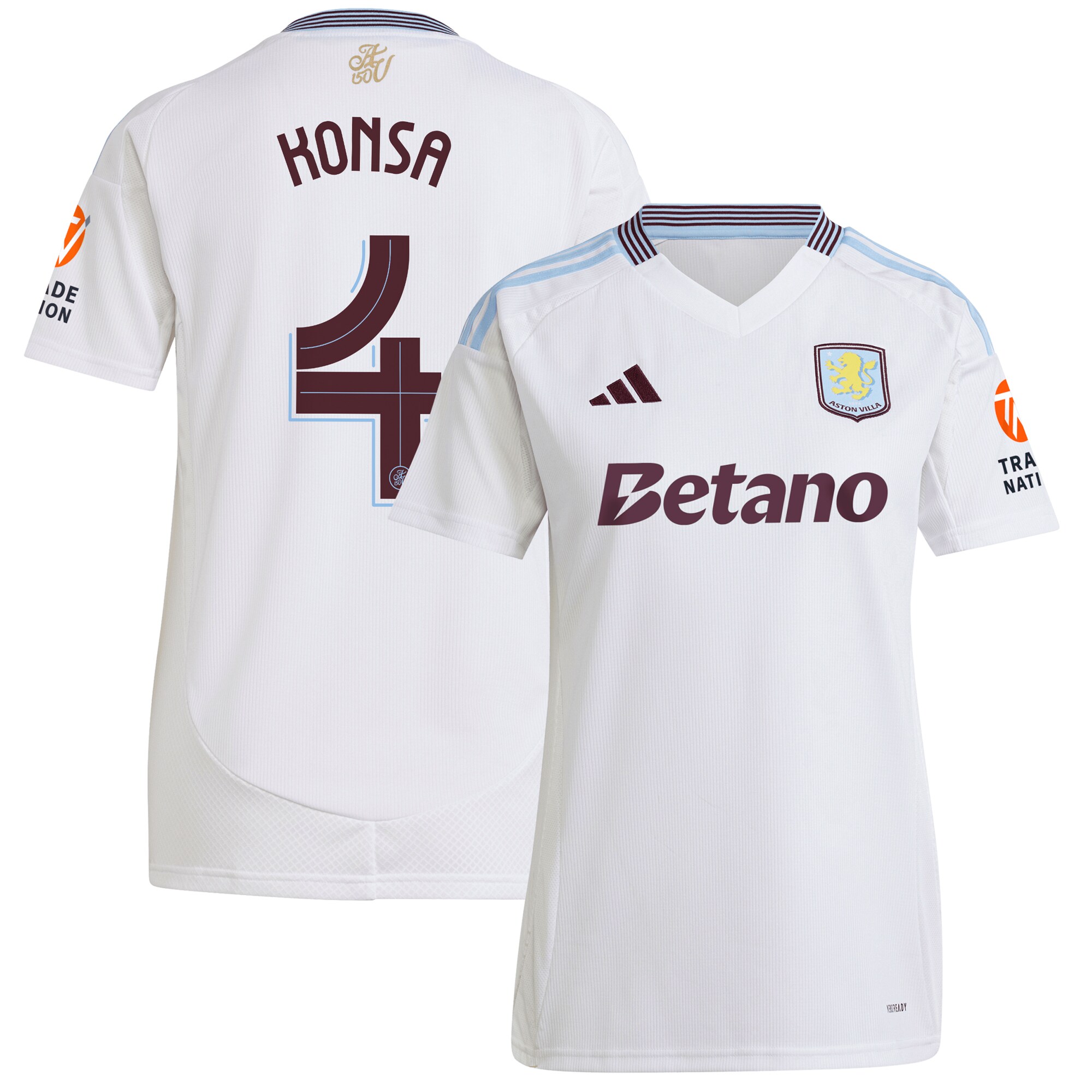 aston villa adidas away shirt 2024-25 – womens with konsa 4 cup printing Collection | Aston Villa Football Kits and Shirts