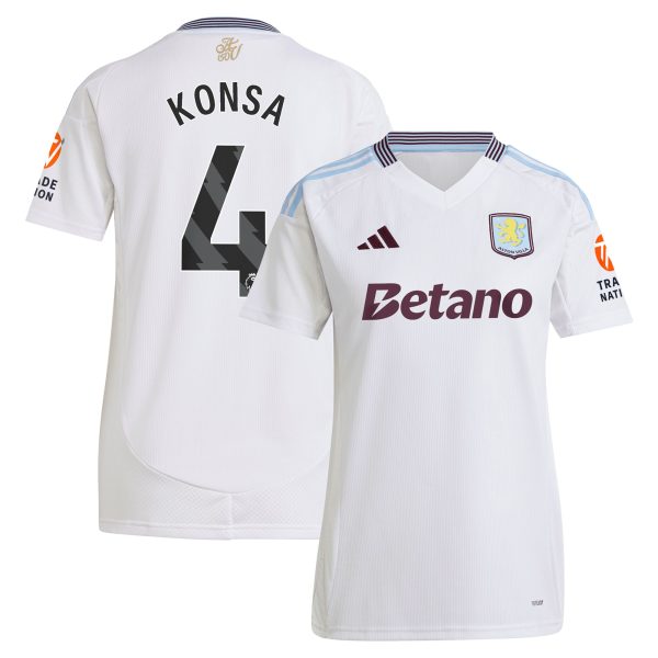 aston villa adidas away shirt 2024-25 – womens with konsa 4 printing Collection | Aston Villa Football Kits and Shirts
