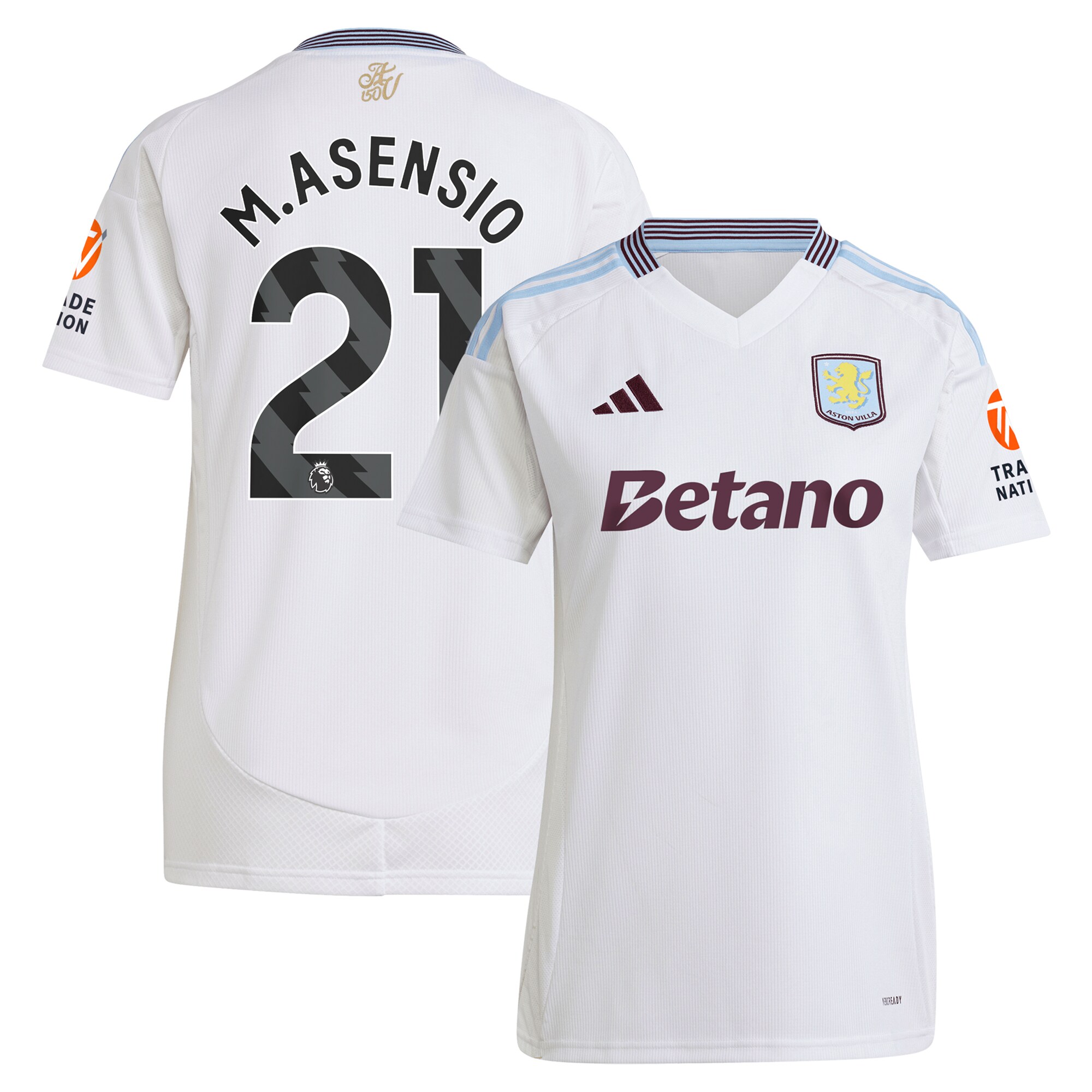 aston villa adidas away shirt 2024-25 – womens with m.asensio 21 printing Collection | Aston Villa Football Kits and Shirts