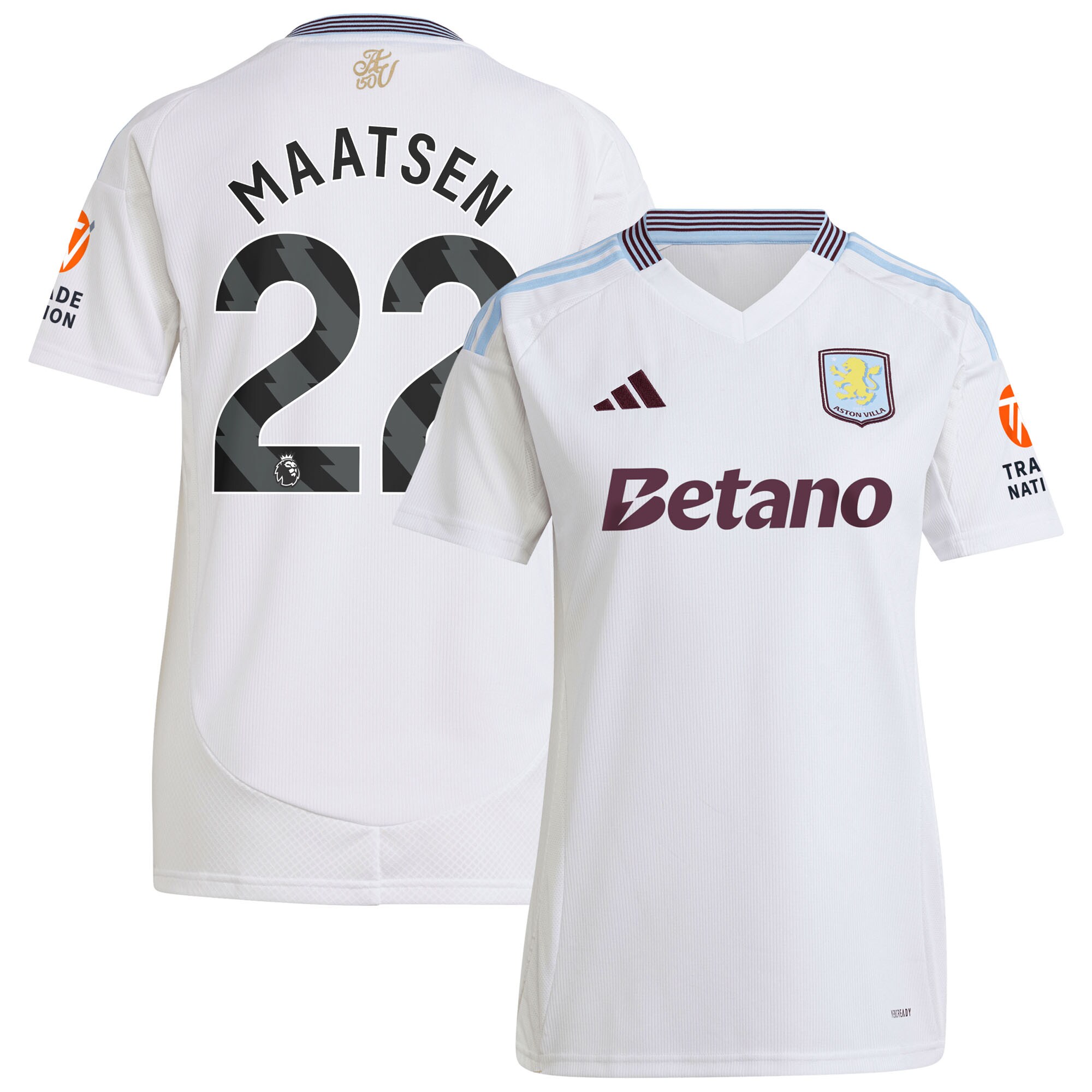 aston villa adidas away shirt 2024-25 – womens with maatsen 22 printing Collection | Aston Villa Football Kits and Shirts