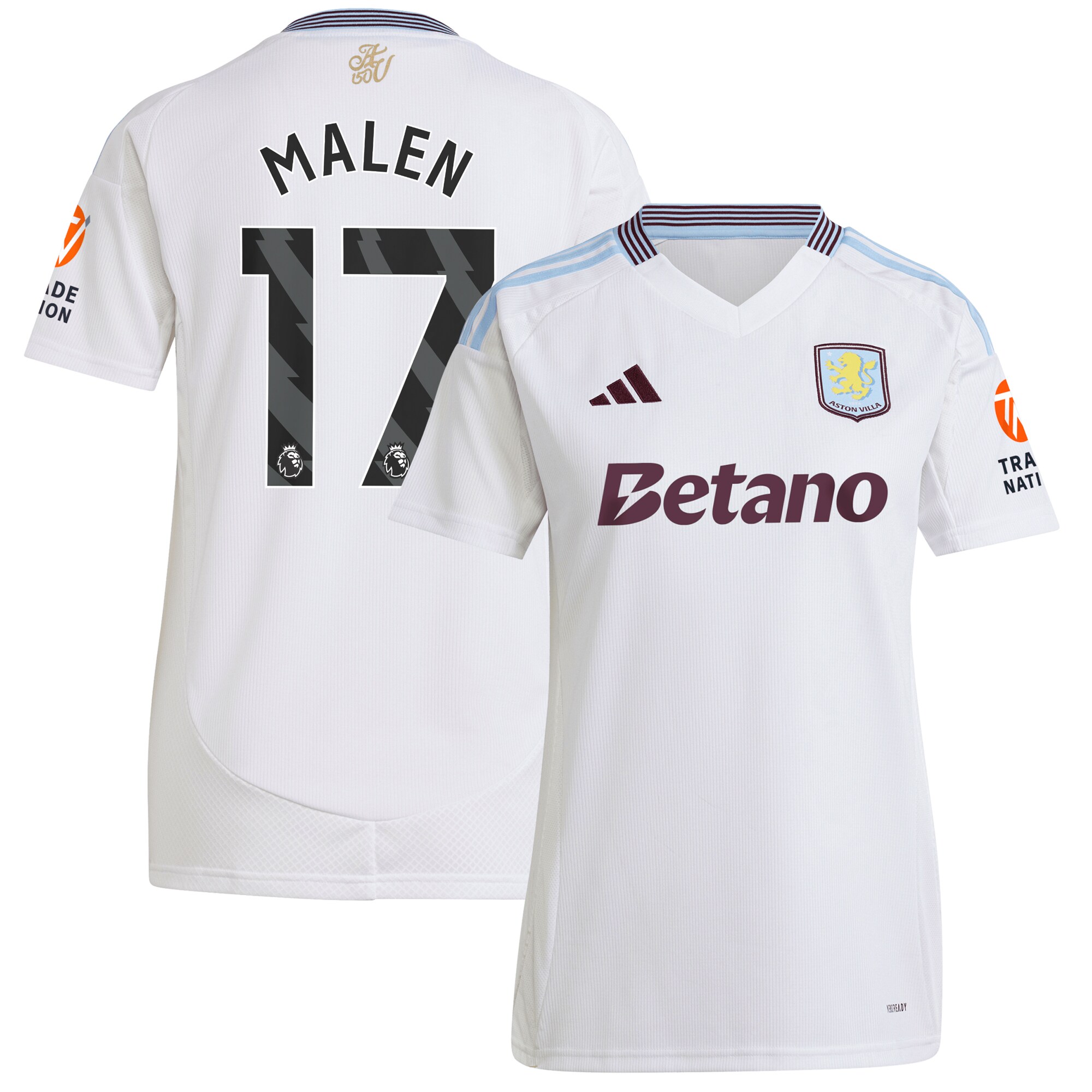 aston villa adidas away shirt 2024-25 – womens with malen 17 printing Collection | Aston Villa Football Kits and Shirts