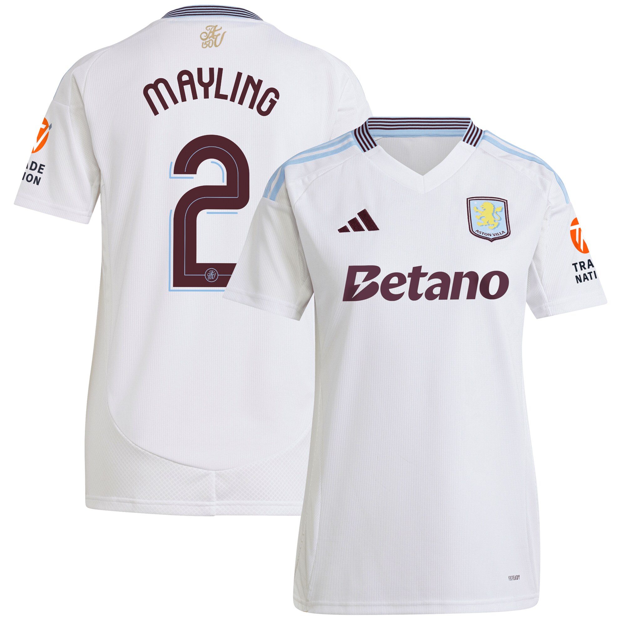aston villa adidas away shirt 2024-25 – womens with mayling 2 cup printing Collection | Aston Villa Football Kits and Shirts