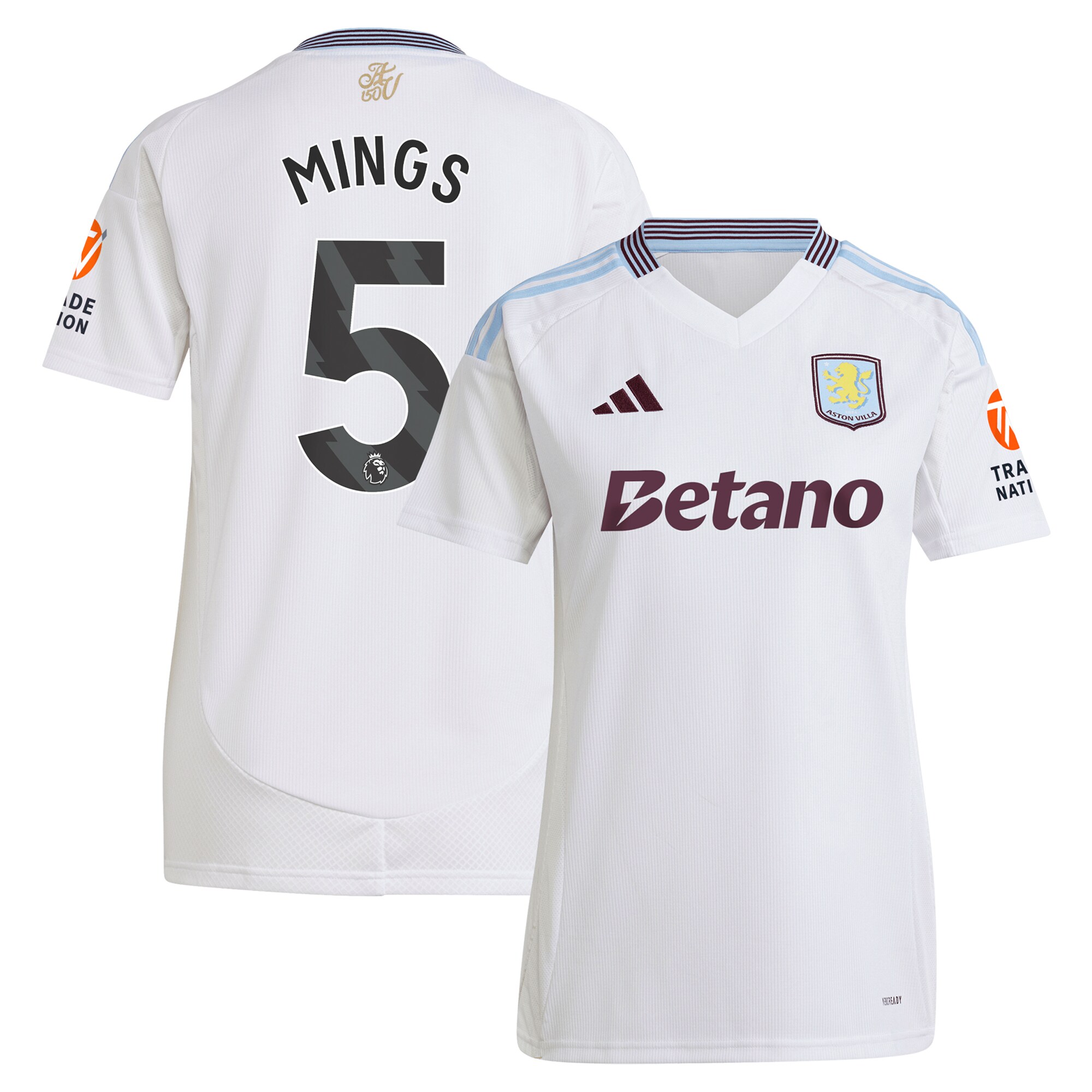 aston villa adidas away shirt 2024-25 – womens with mings 5 printing Collection | Aston Villa Football Kits and Shirts