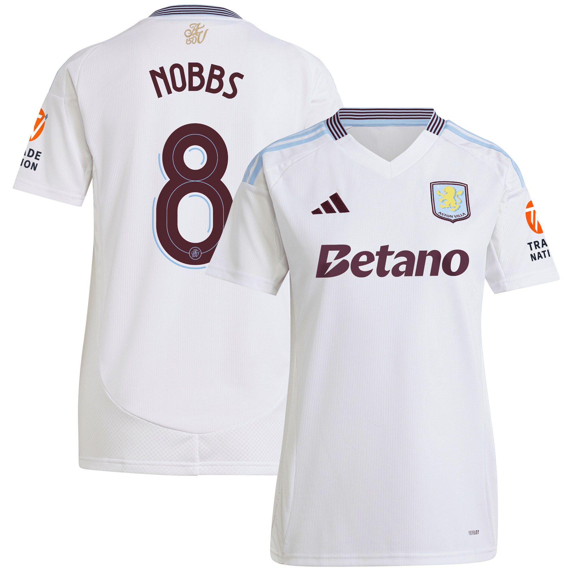 aston villa adidas away shirt 2024-25 – womens with nobbs 8 cup printing Collection | Aston Villa Football Kits and Shirts