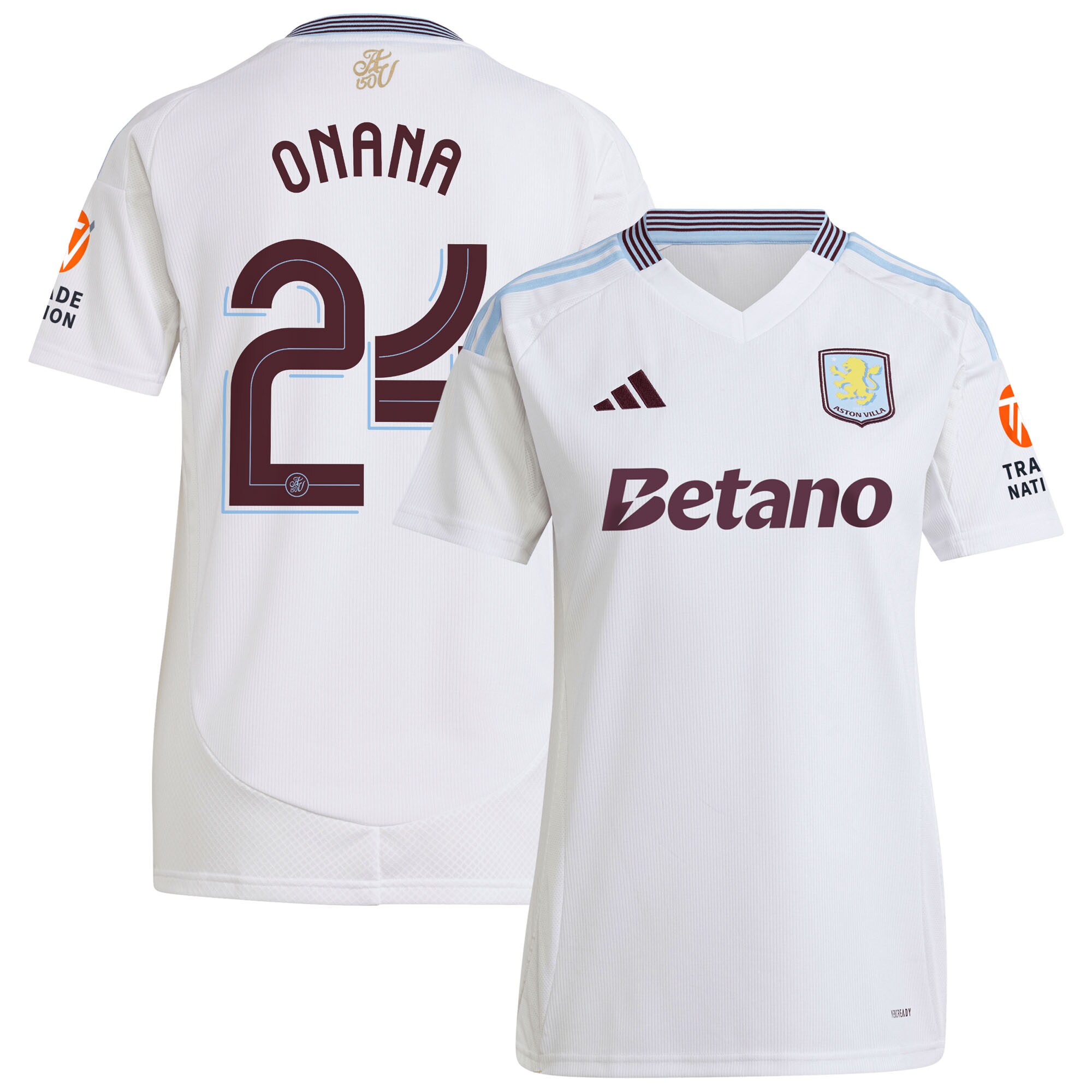 aston villa adidas away shirt 2024-25 – womens with onana 24 cup printing Collection | Aston Villa Football Kits and Shirts
