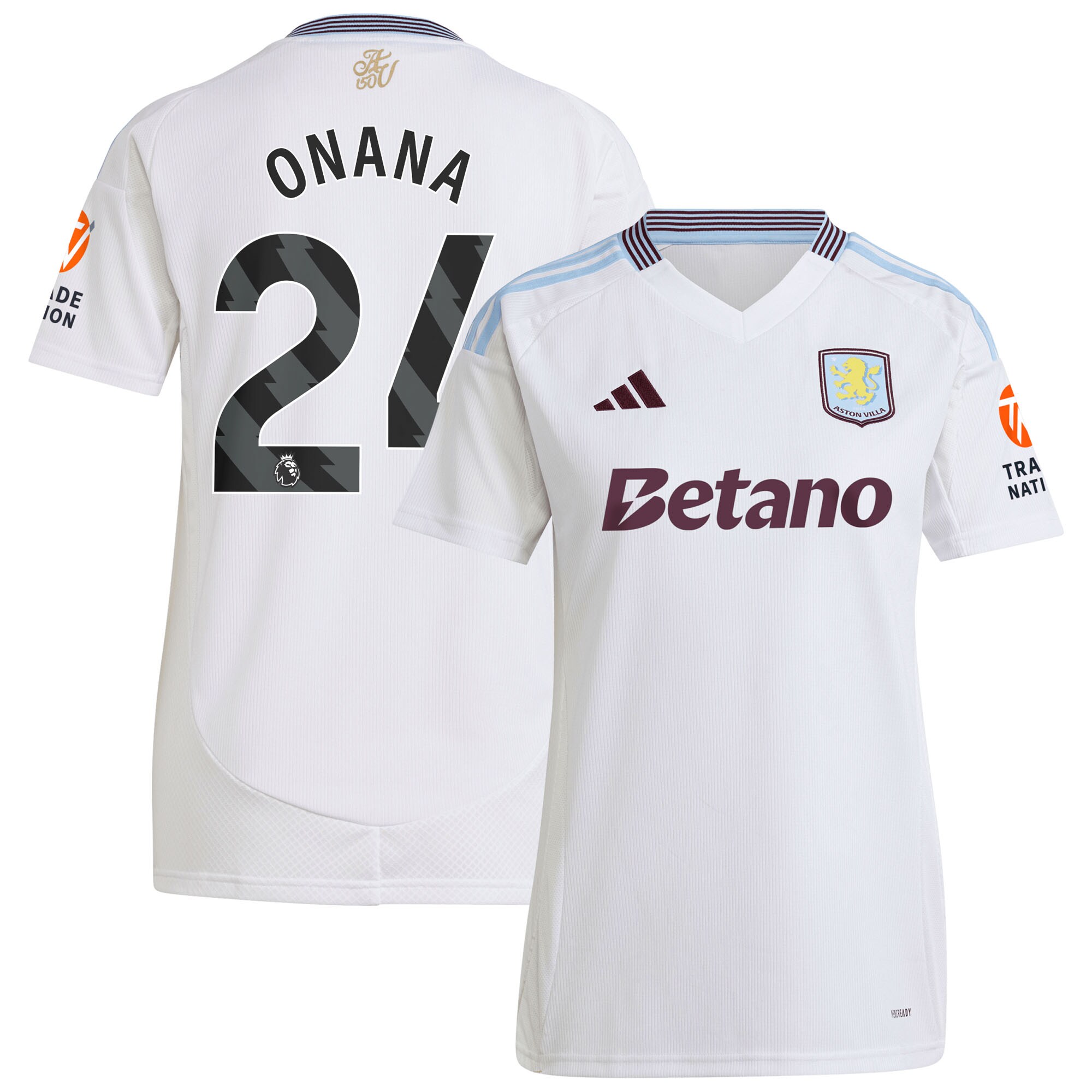 aston villa adidas away shirt 2024-25 – womens with onana 24 printing Collection | Aston Villa Football Kits and Shirts