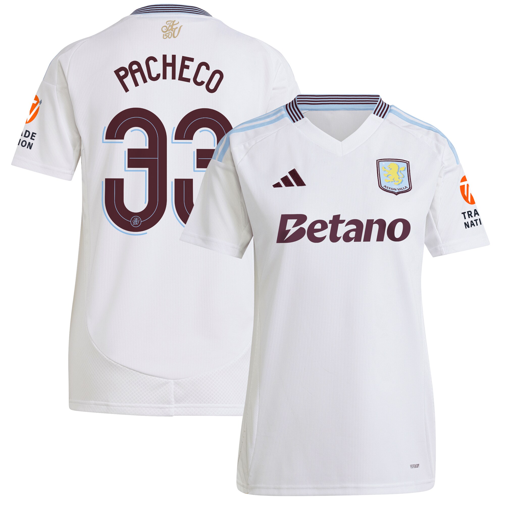 aston villa adidas away shirt 2024-25 – womens with pacheco 33 cup printing Collection | Aston Villa Football Kits and Shirts