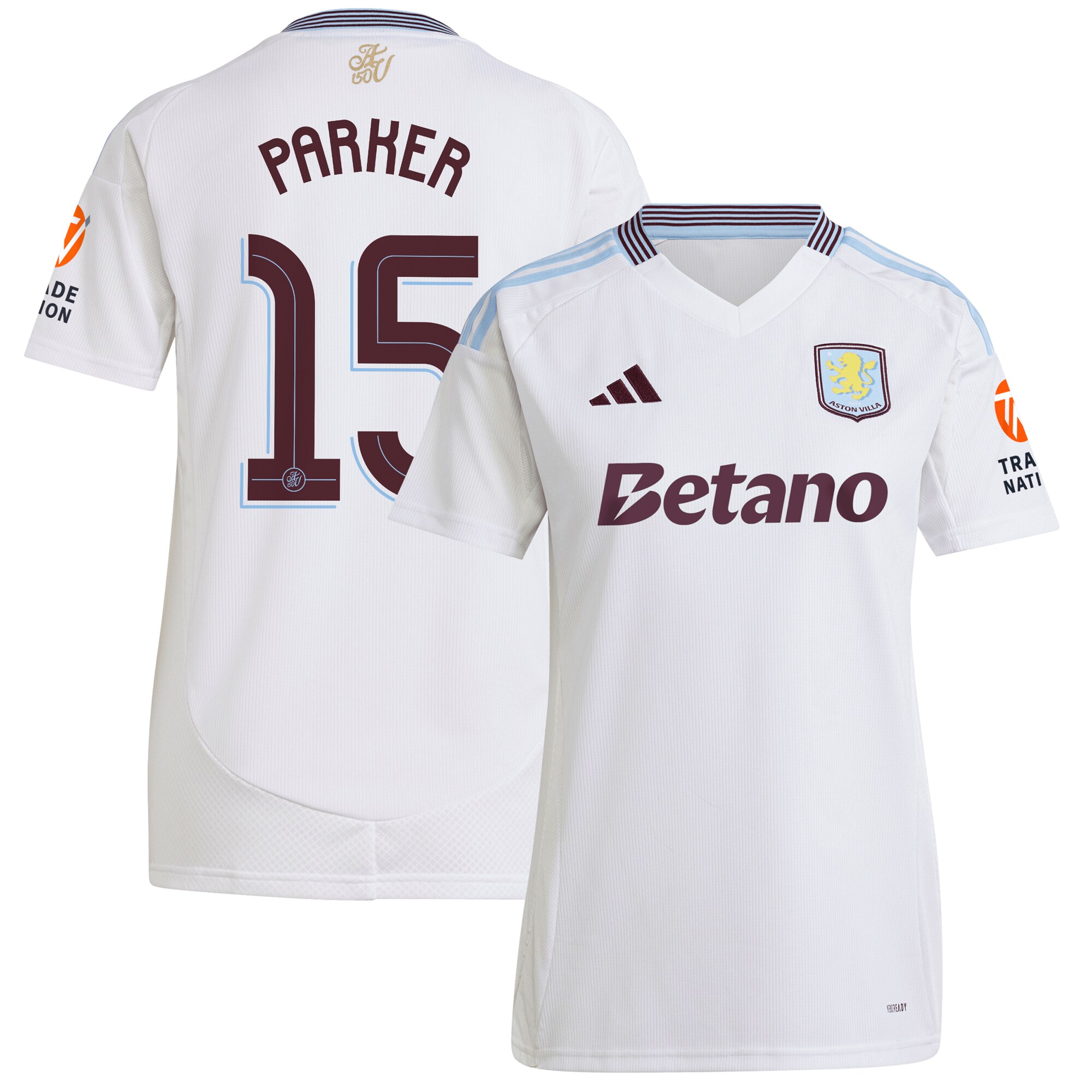 aston villa adidas away shirt 2024-25 – womens with parker 15 cup printing Collection | Aston Villa Football Kits and Shirts