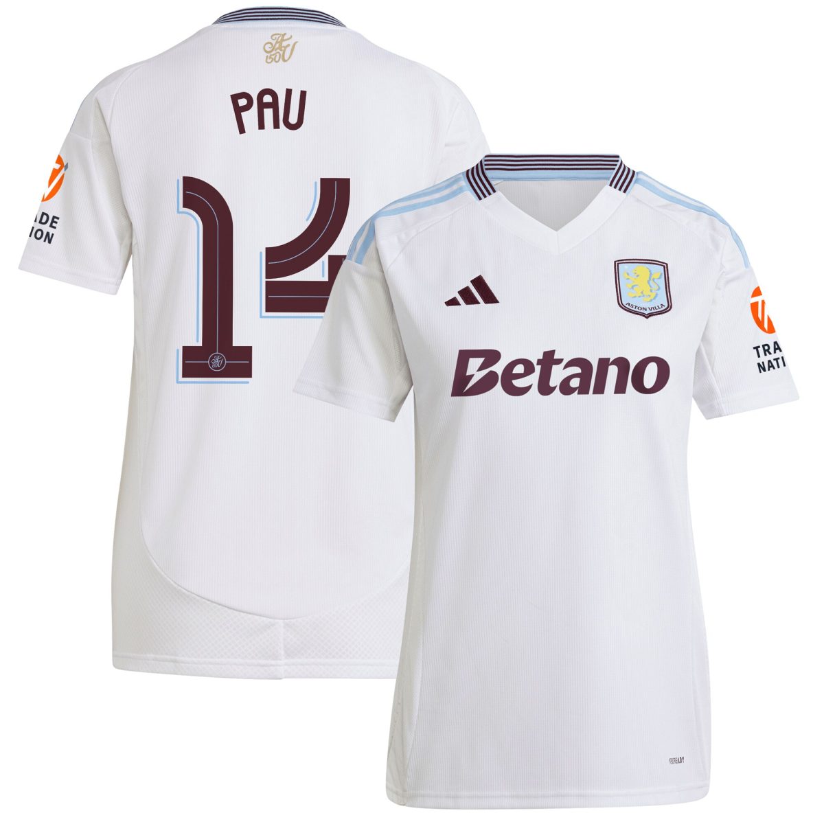 aston villa adidas away shirt 2024-25 – womens with pau 14 cup printing Collection | Aston Villa Football Kits and Shirts