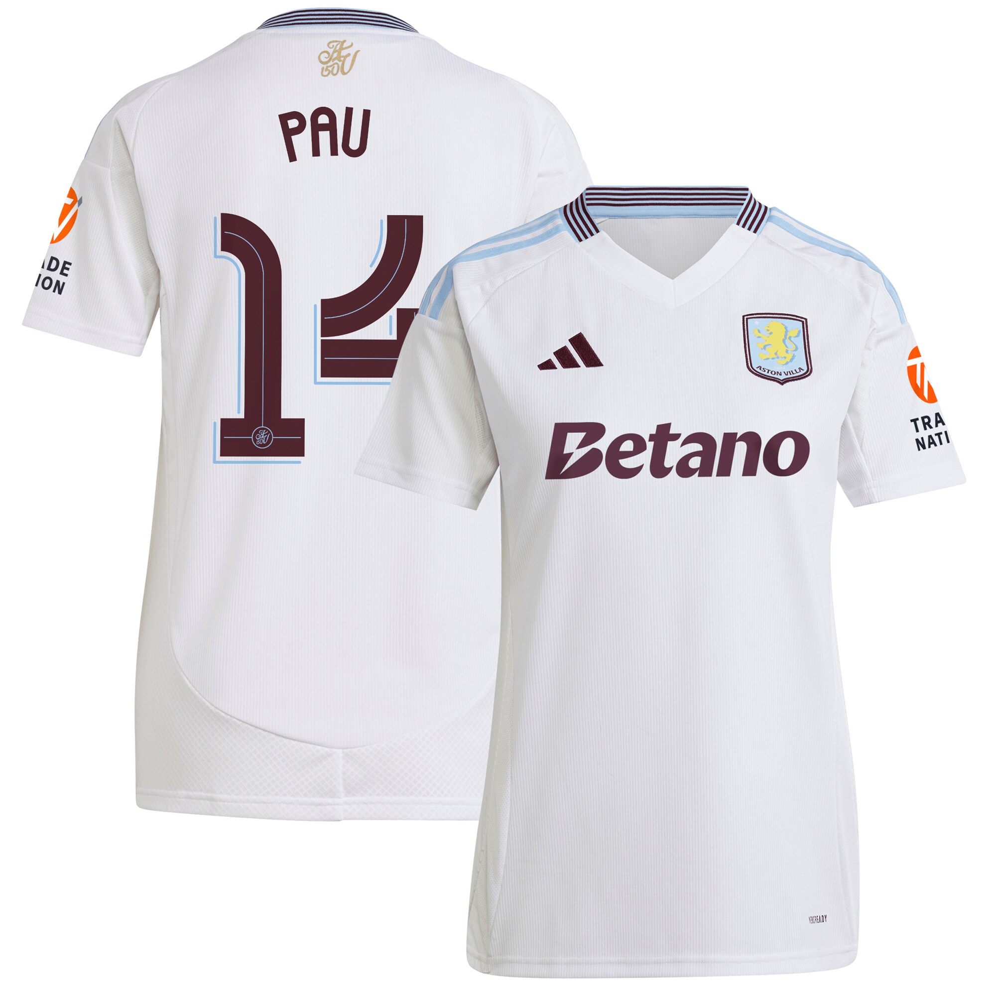 aston villa adidas away shirt 2024-25 – womens with pau 14 cup printing Collection | Aston Villa Football Kits and Shirts